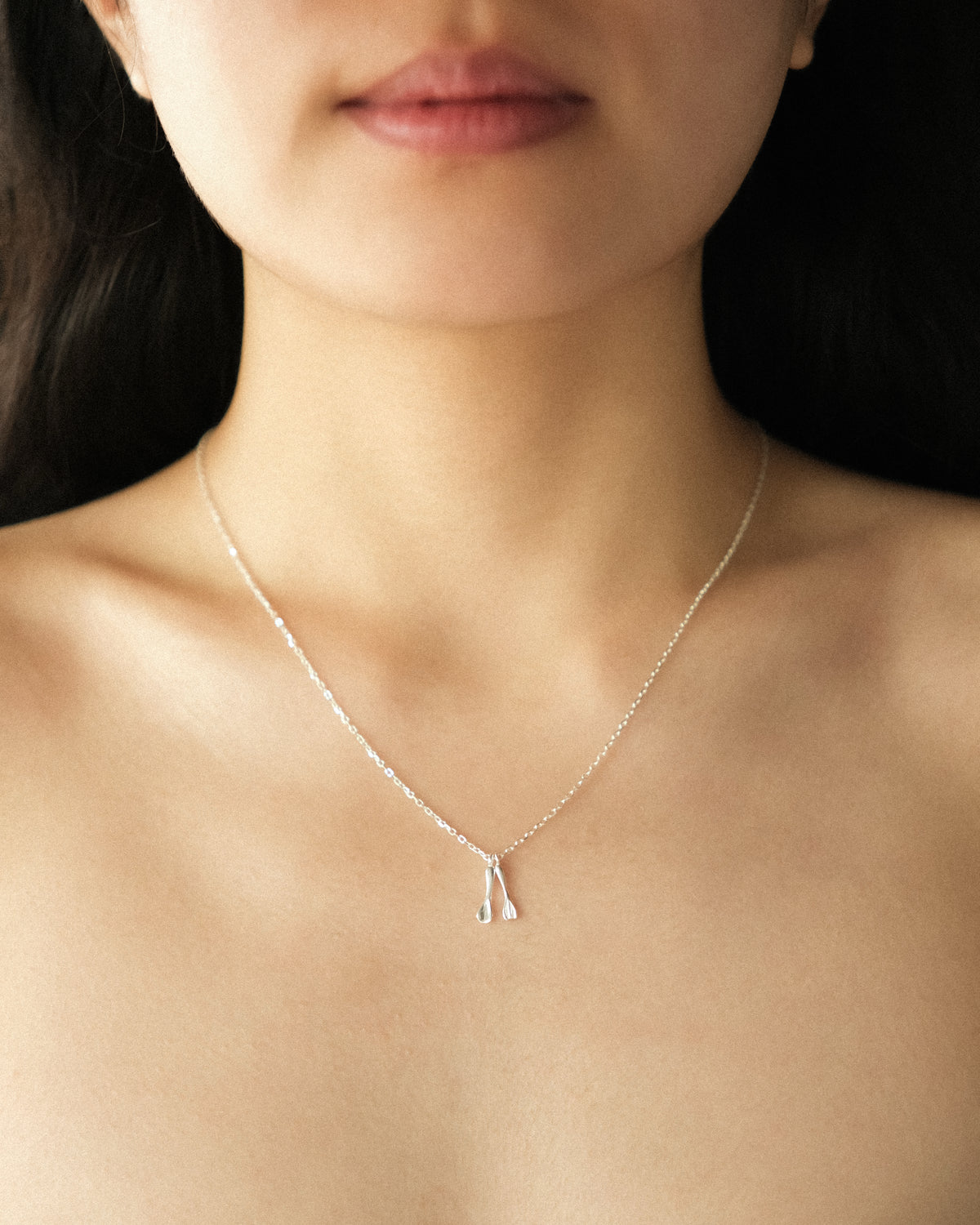 George Tiny Fork and Spoon Pendant Necklace