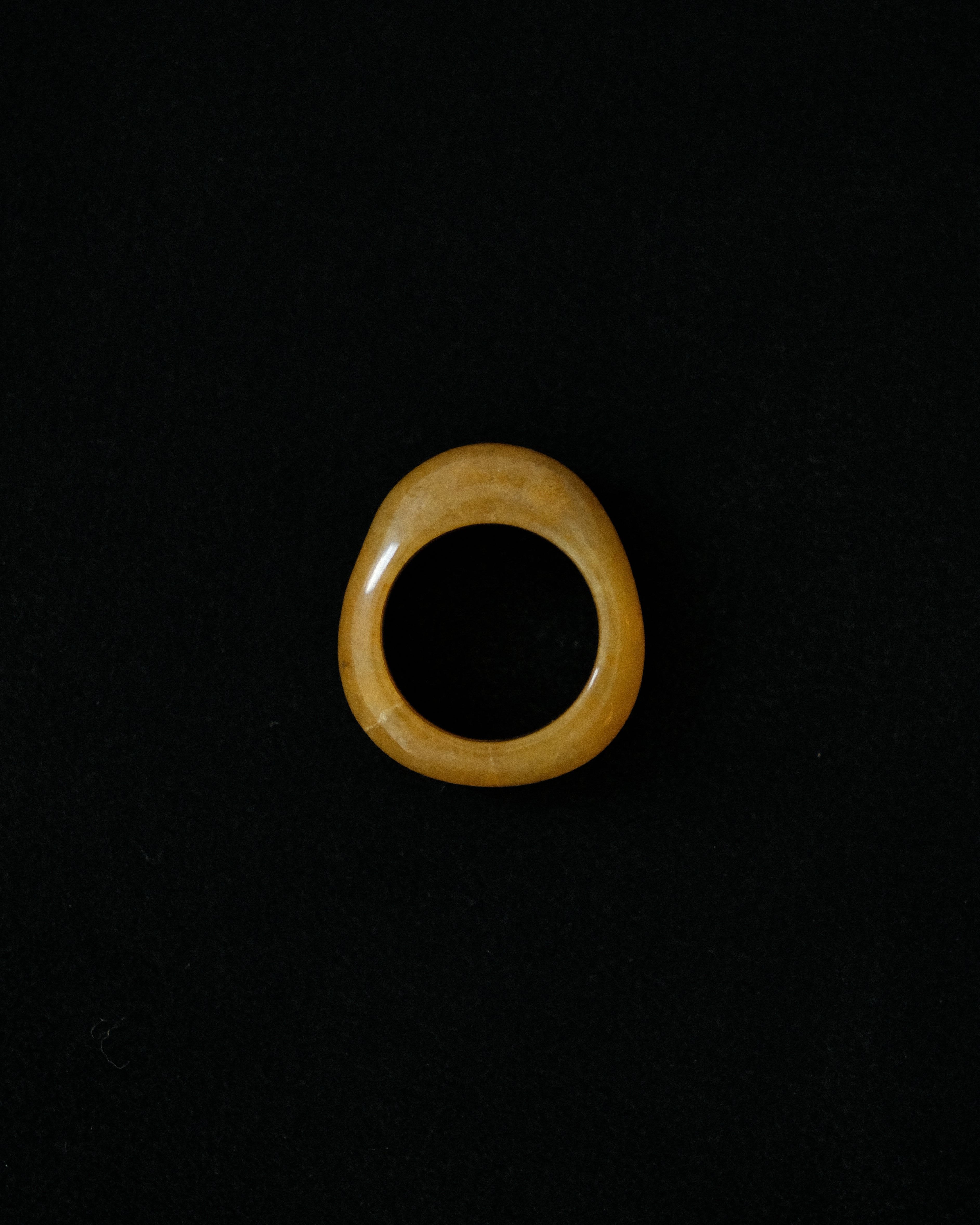 Romy Yellow Jade Donut Ring