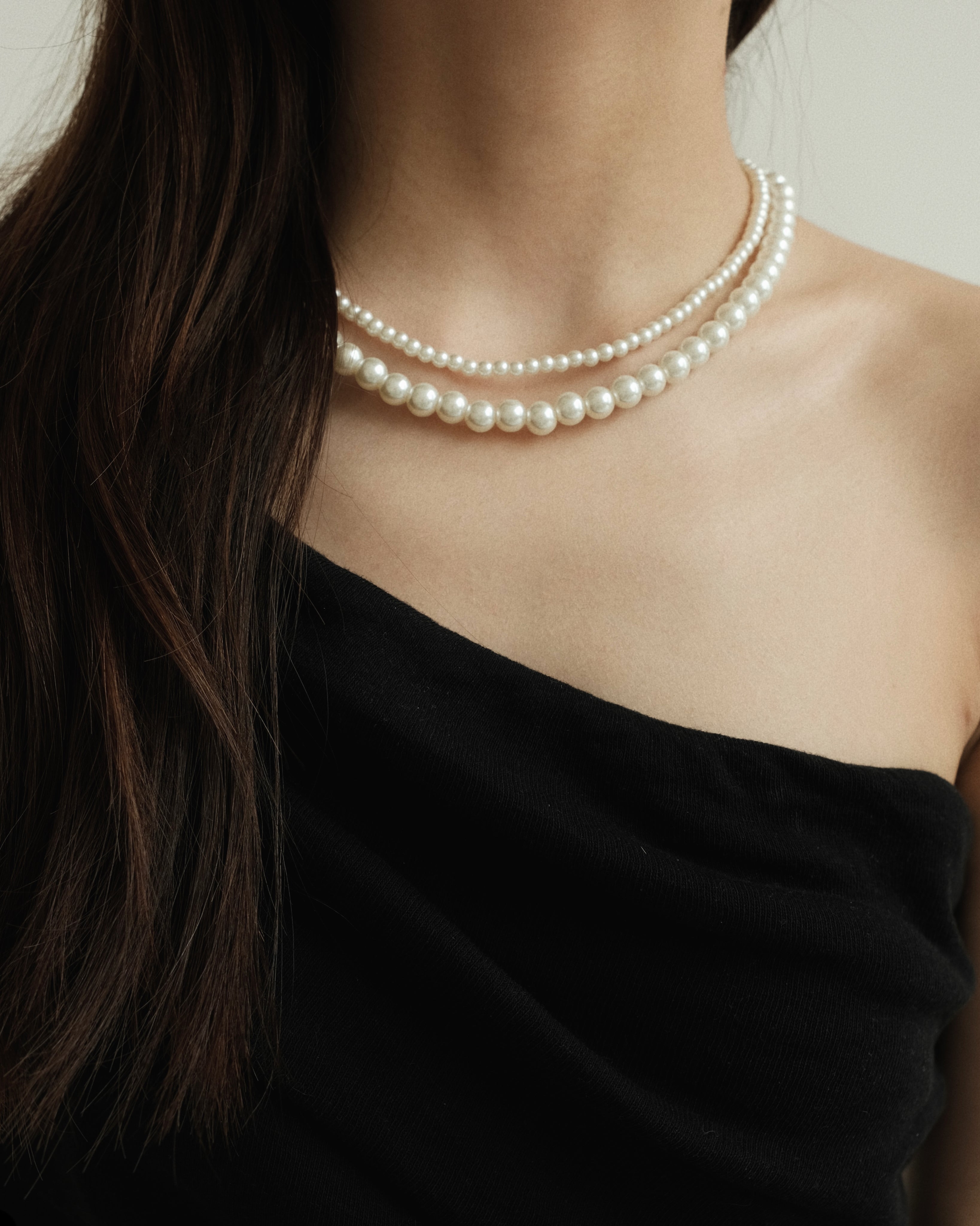 Jaume Layered Crystal Pearl Necklace