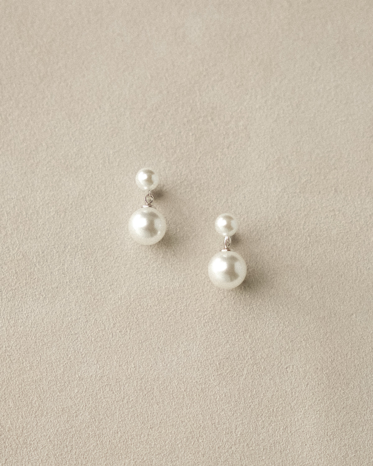 Maja Double Crystal Pearl Stud Earrings