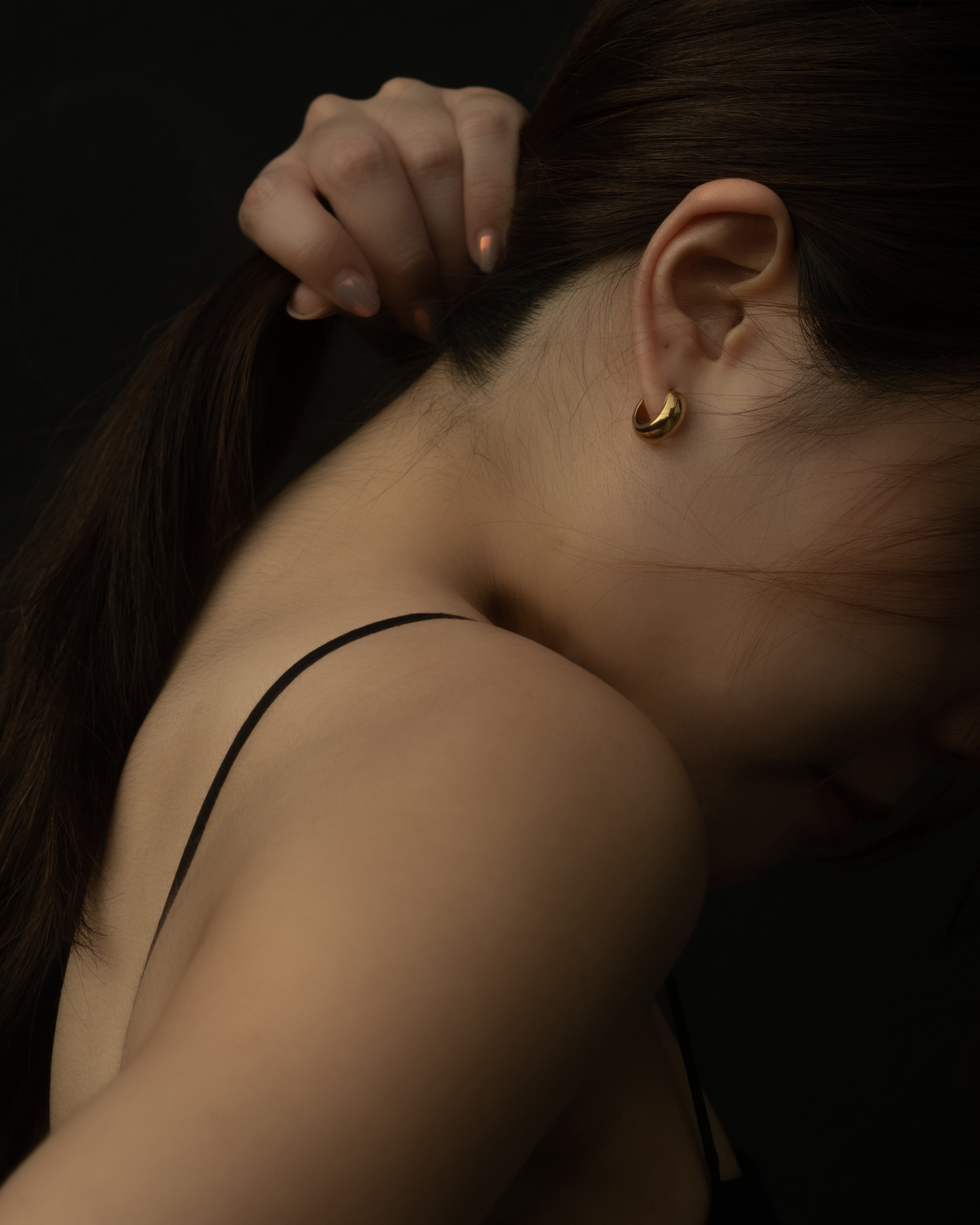 Rizzo C Hoop Stud Earrings