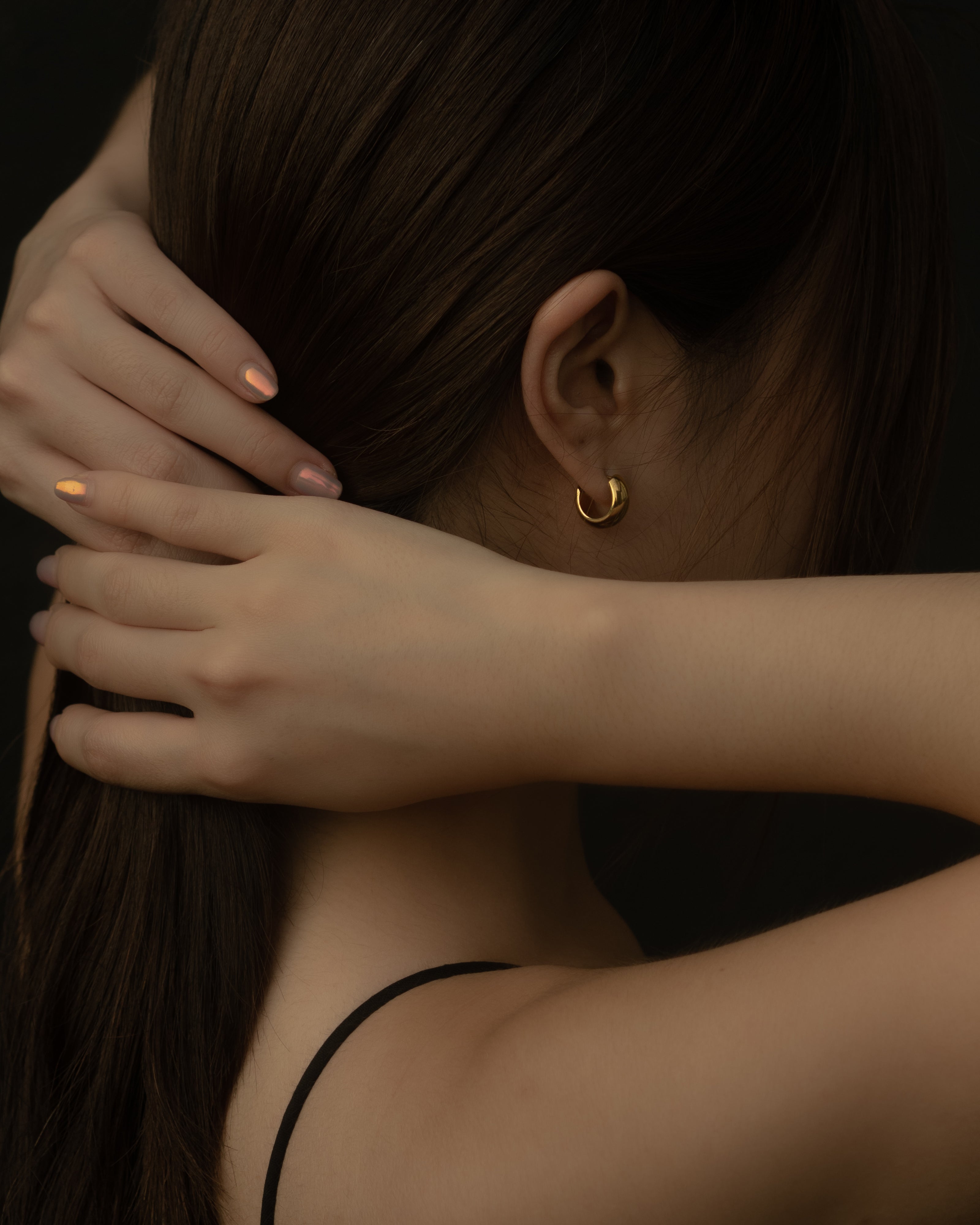 Rizzo C Hoop Stud Earrings