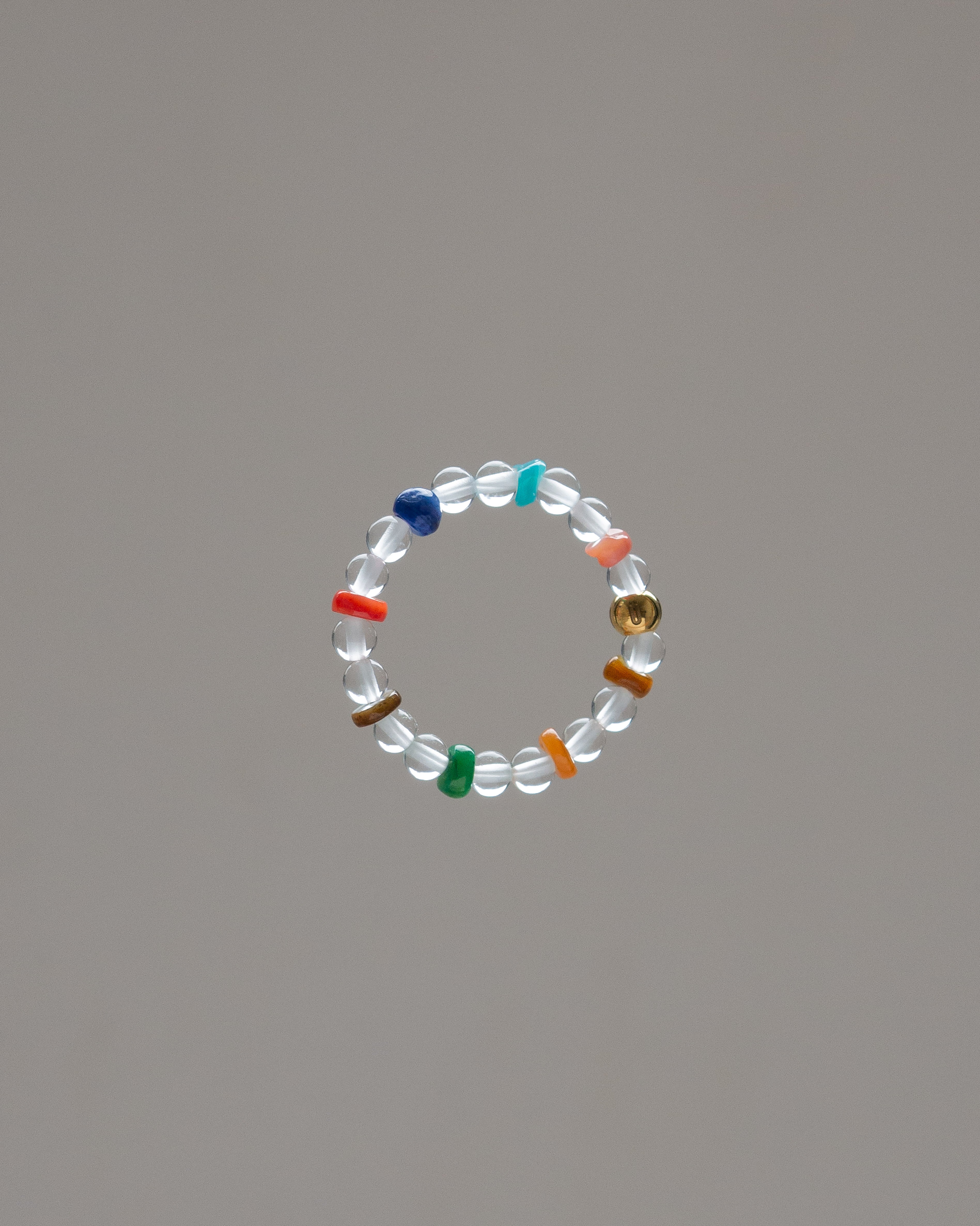 Plae Quartz Multicolor Beaded Ring