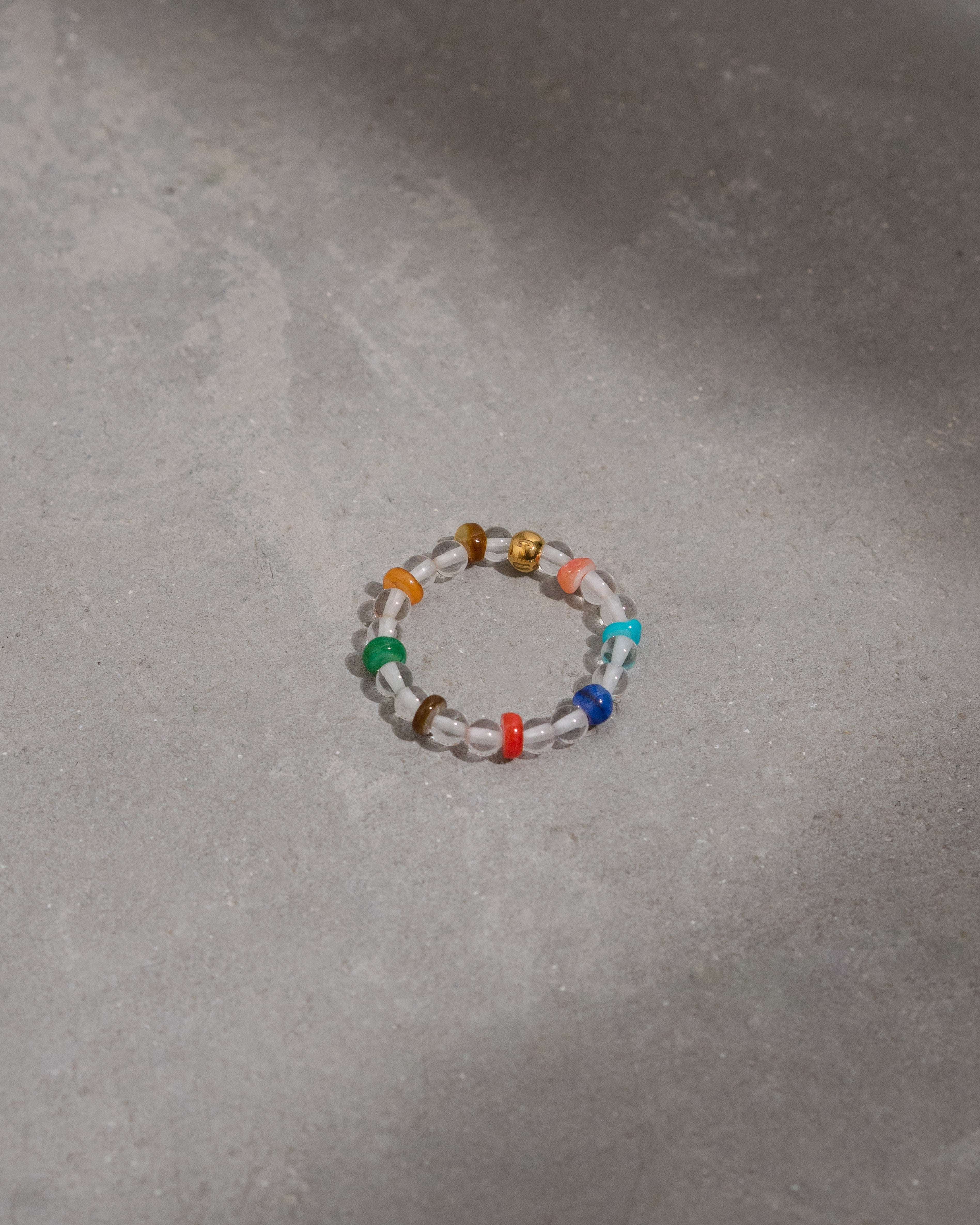 Plae Quartz Multicolor Beaded Ring