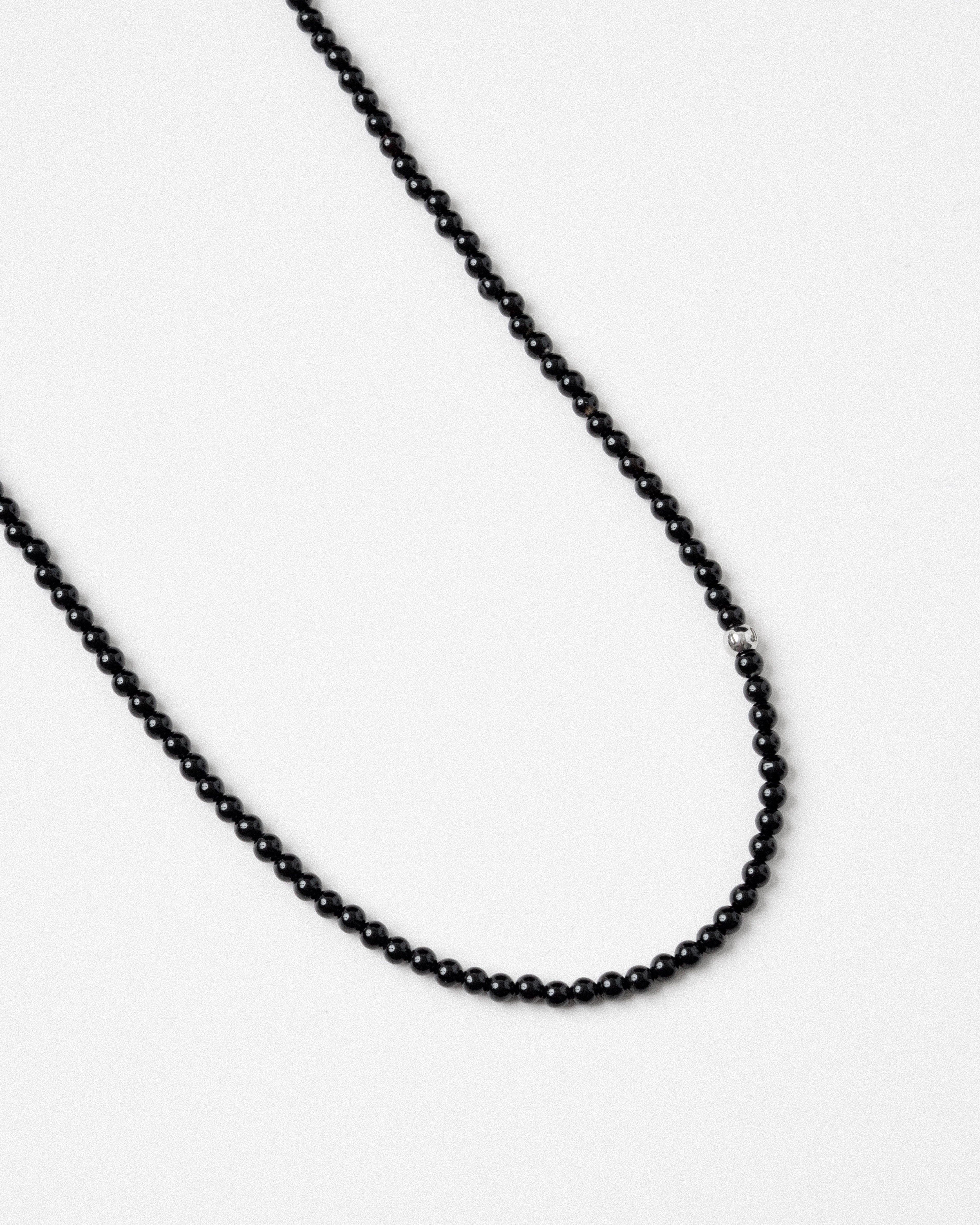 Kiera Petite Black Agate Beaded Necklace