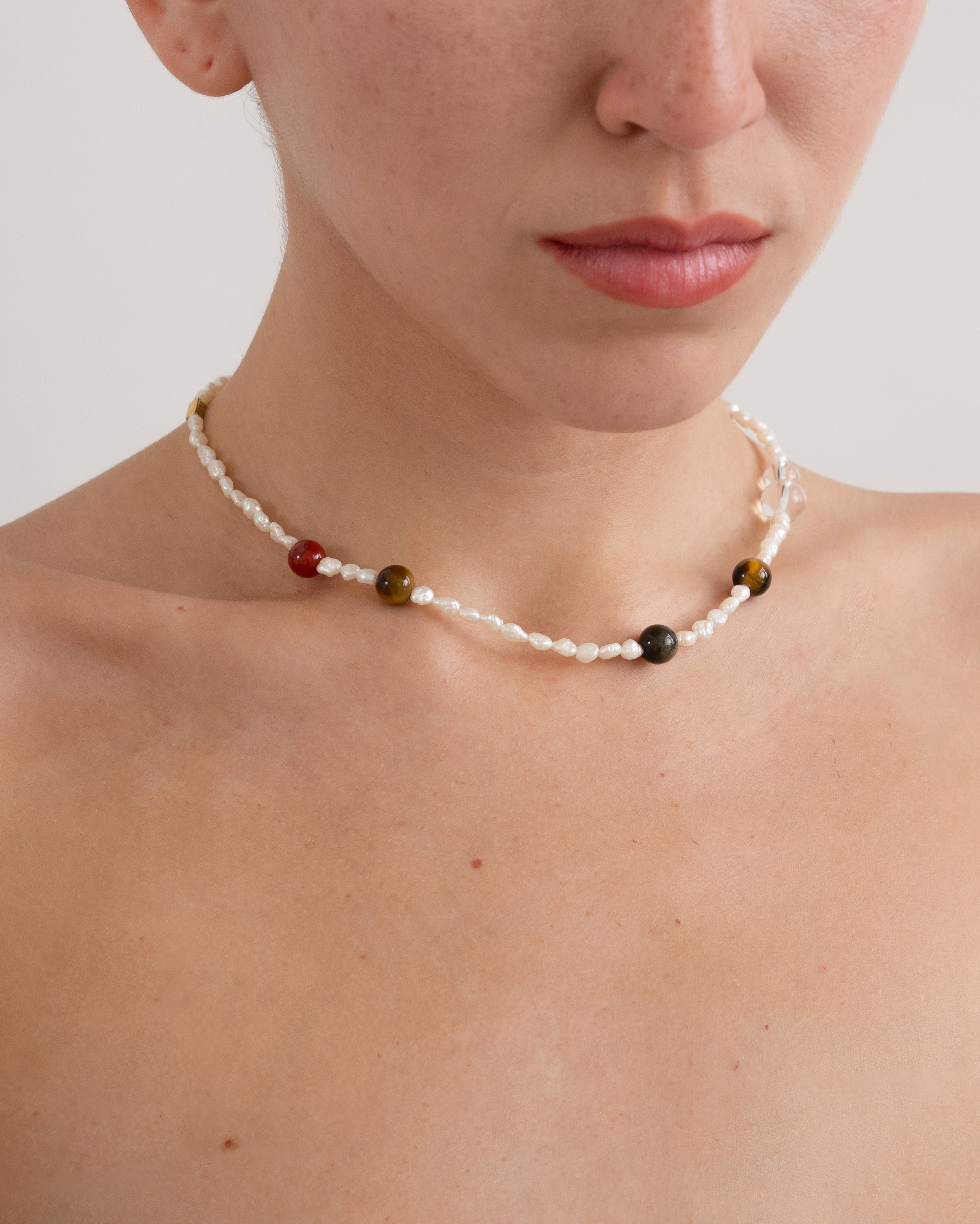 Réna Multistone Baroque Pearl Beaded Necklace