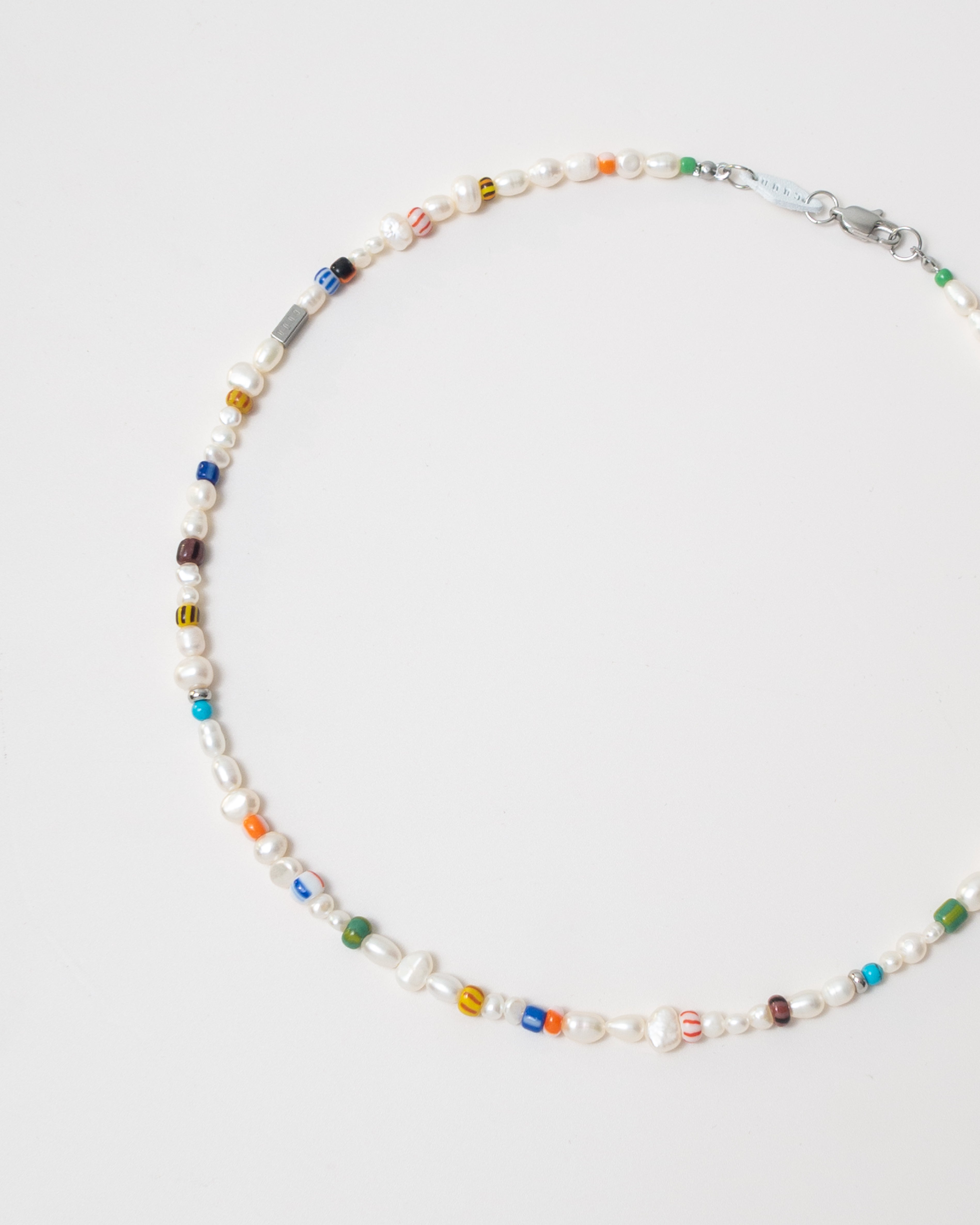 Aelia Multicolor Africa Glass Bead Pearl Necklace