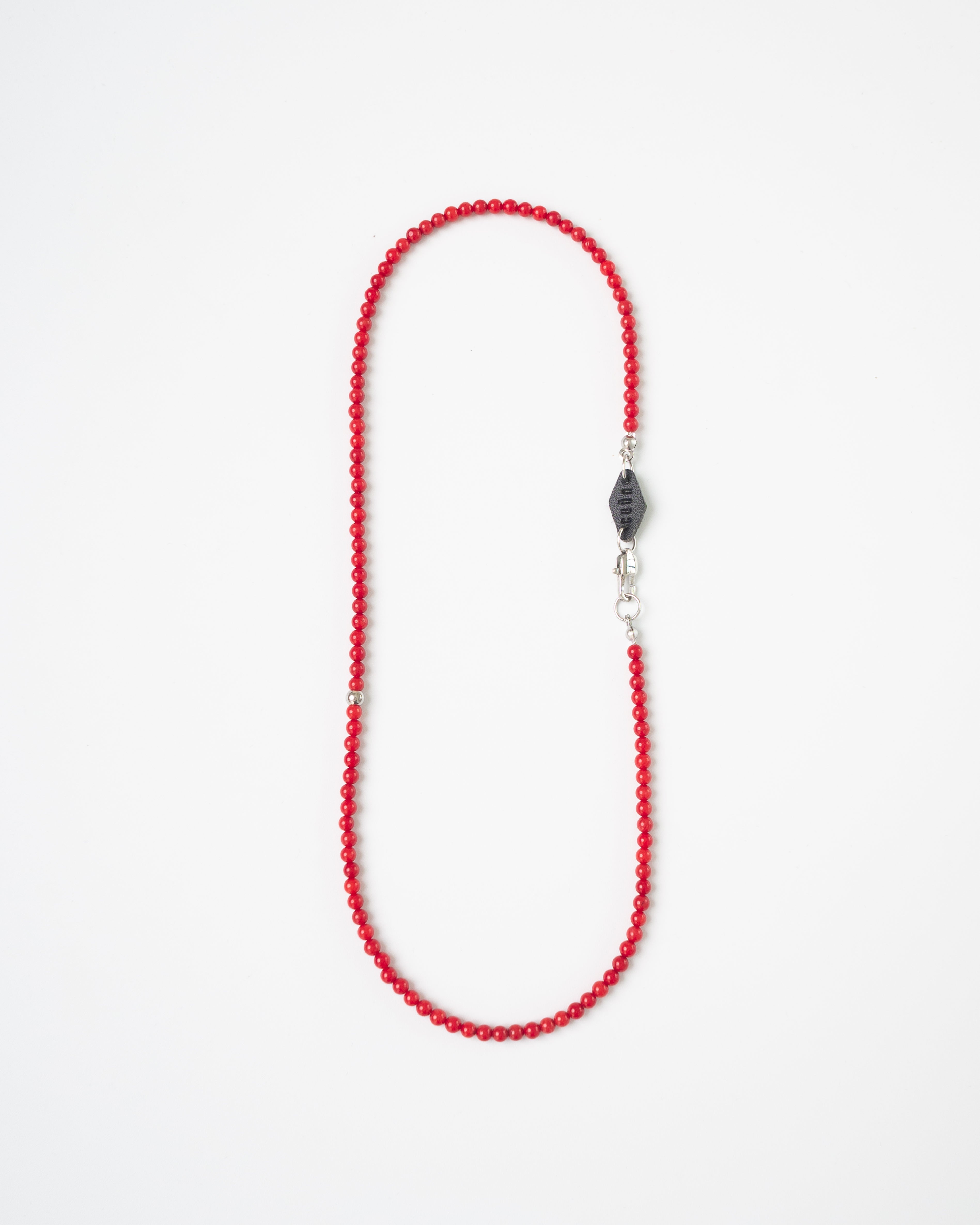 Flann Petite Coral Red Beaded Necklace