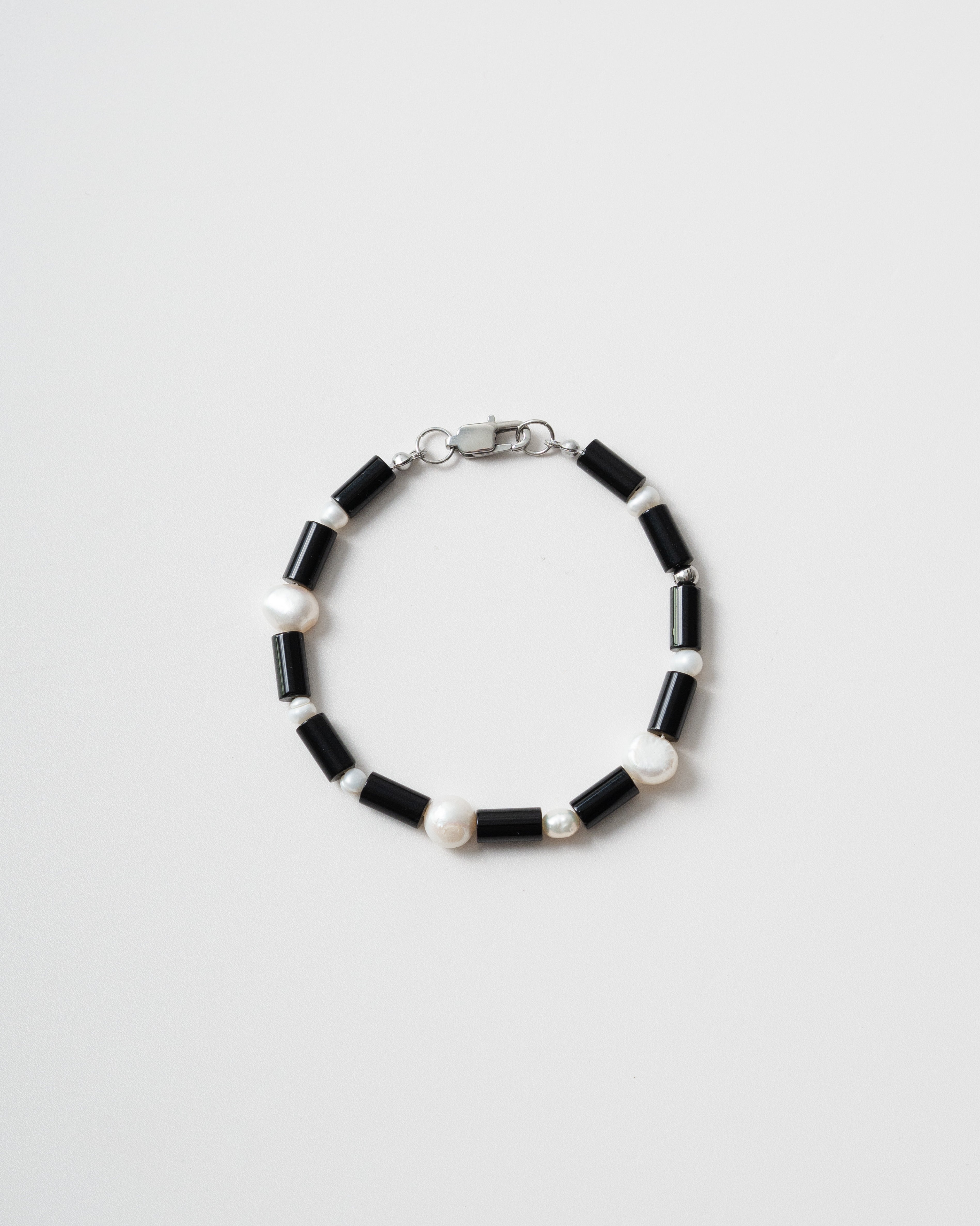 Igor Bold Black Agate Pearl Beaded Bracelet