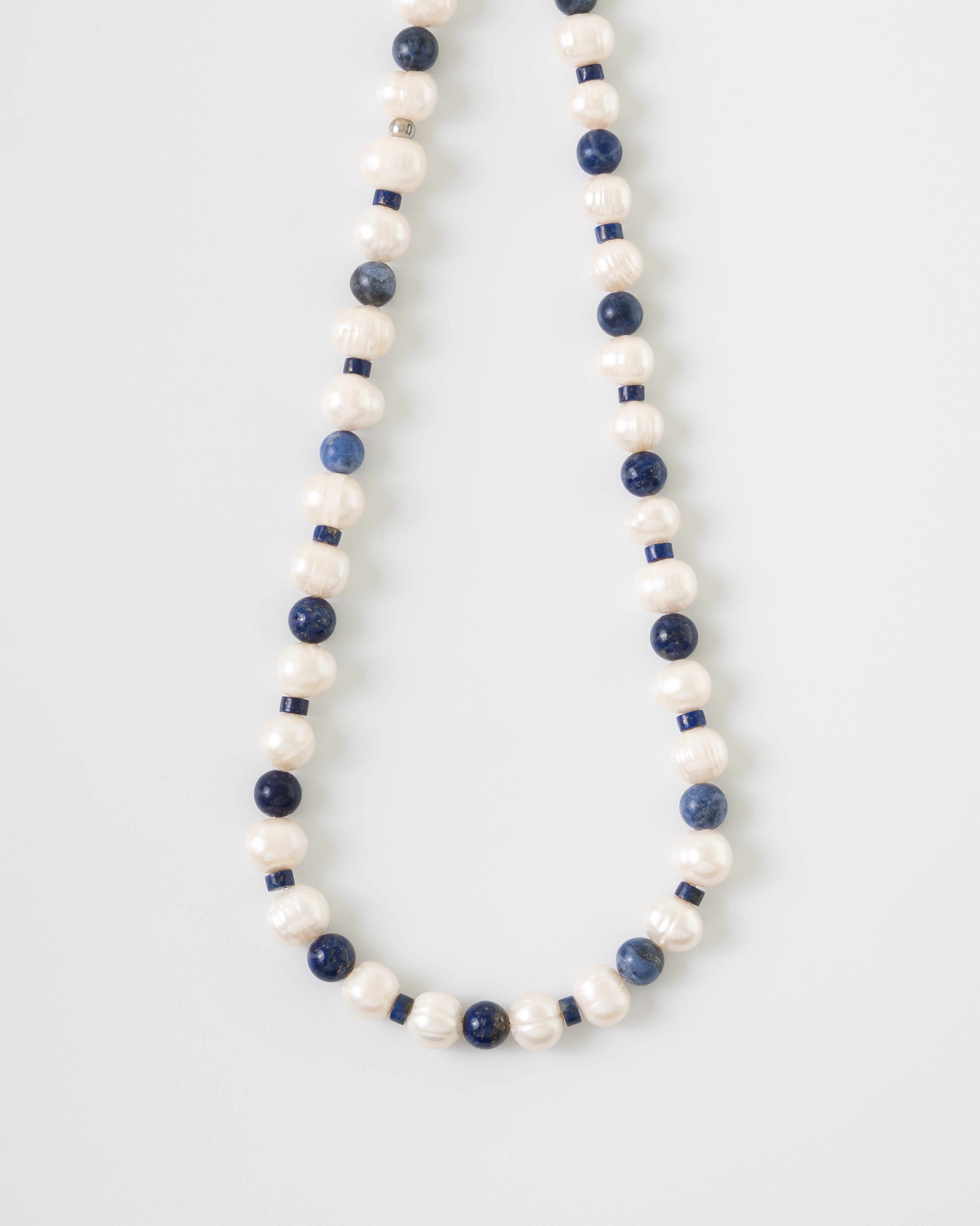 Polli Grand Lapis Sodalite Pearl Beaded Necklace