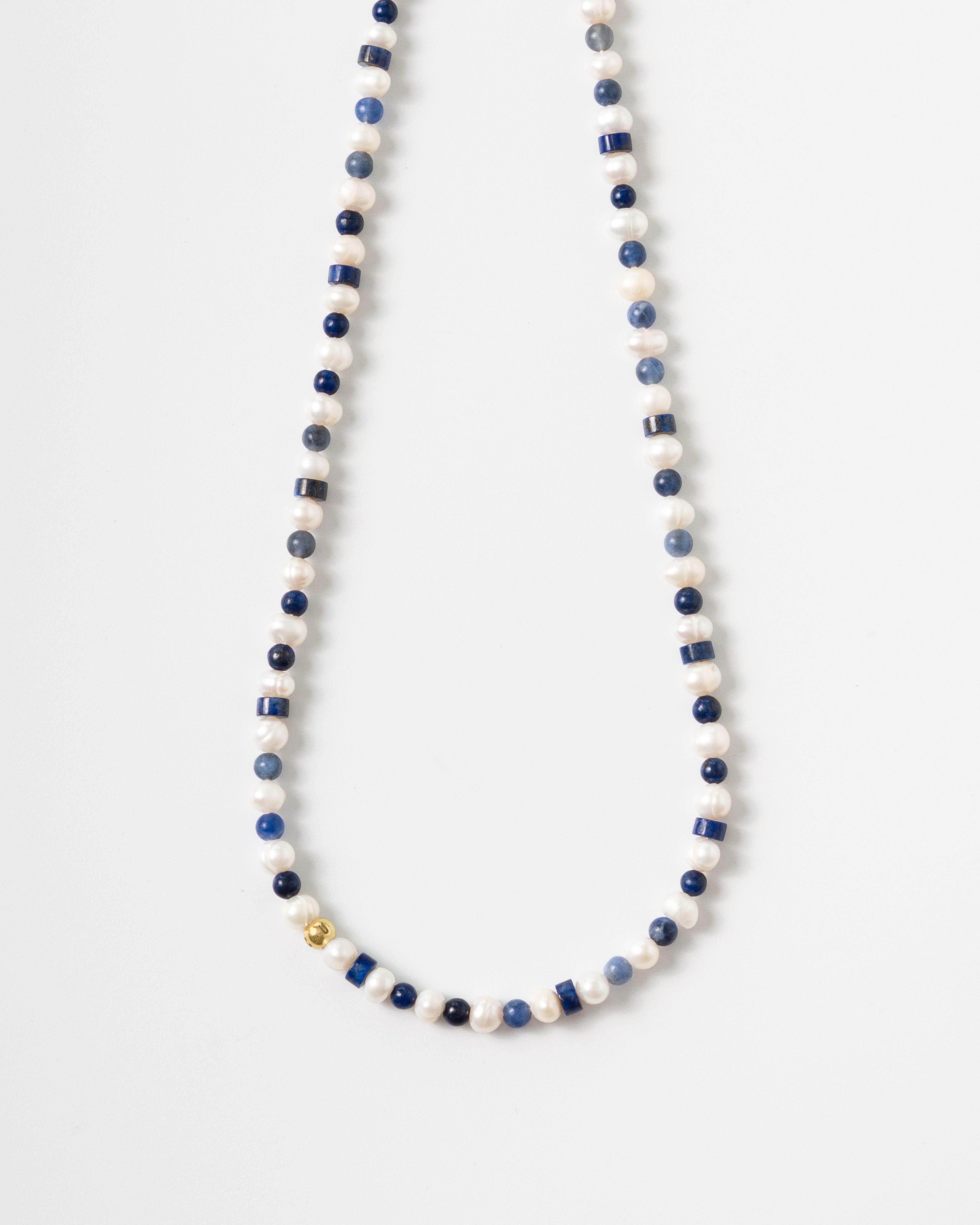 Polli Petite Lapis Sodalite Beaded Pearl Necklace