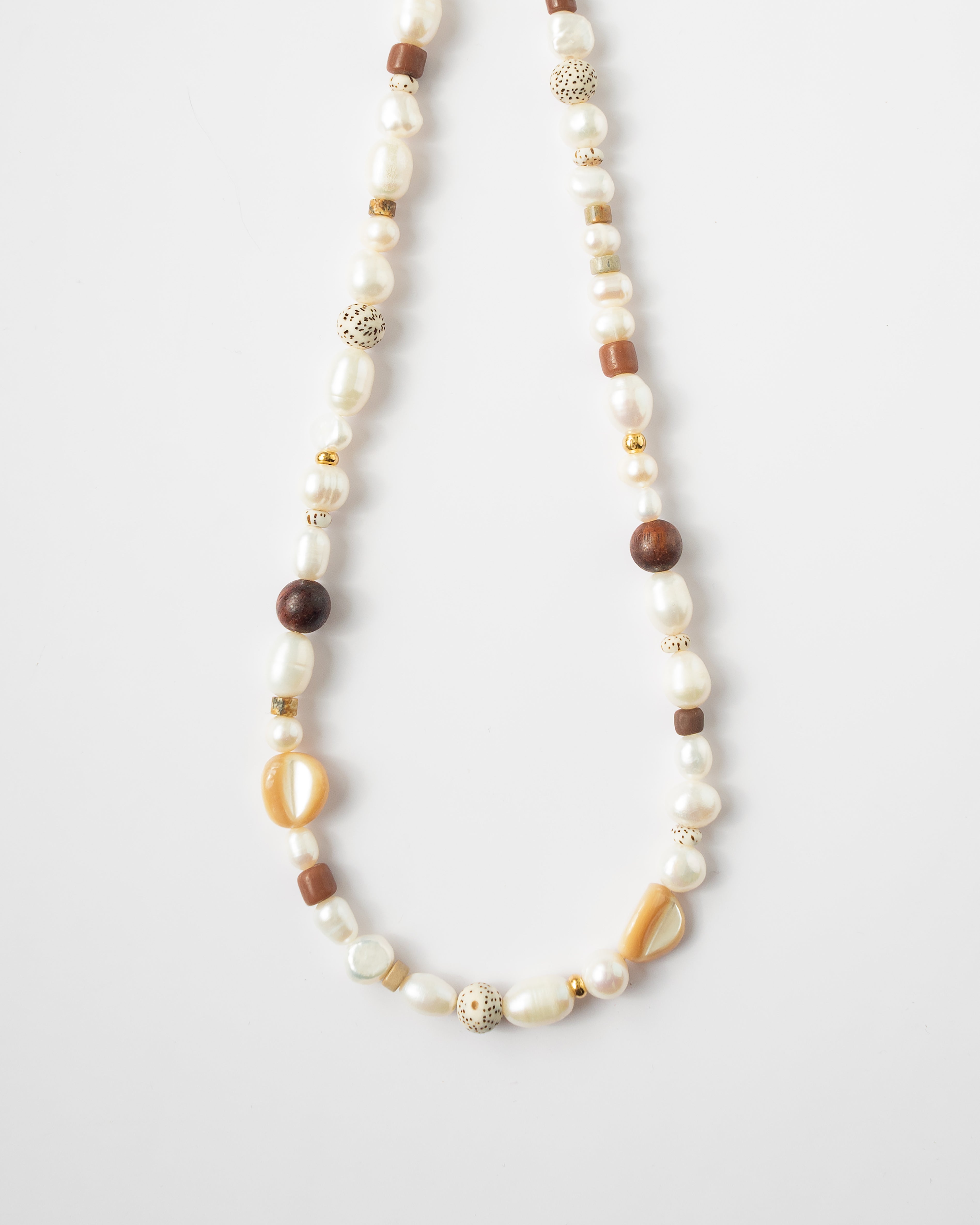 Retta Multistone Lotus Seed Beaded Pearl Necklace