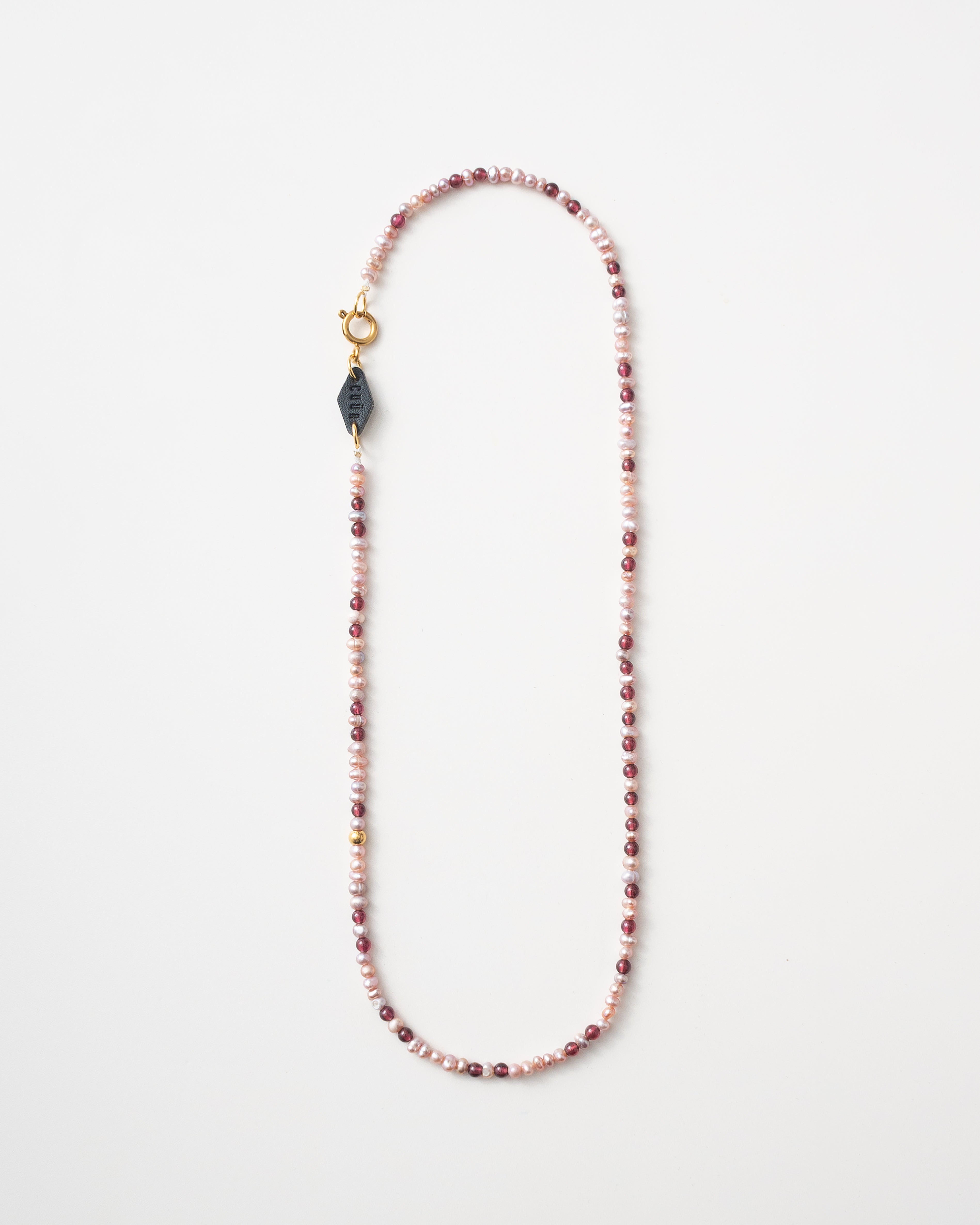 Lavii Petite Garnet Beaded Pearl Necklace