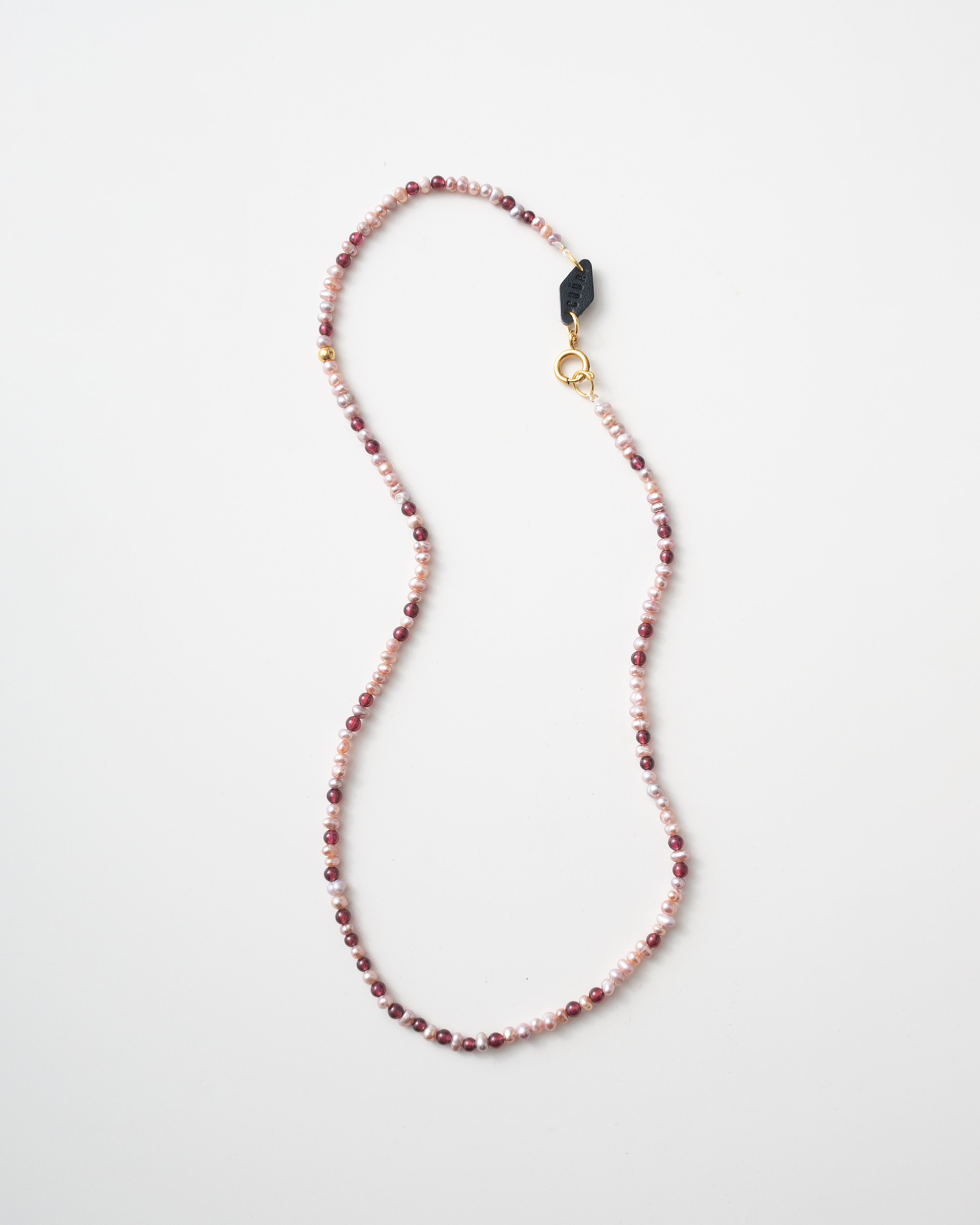 Lavii Petite Garnet Beaded Pearl Necklace