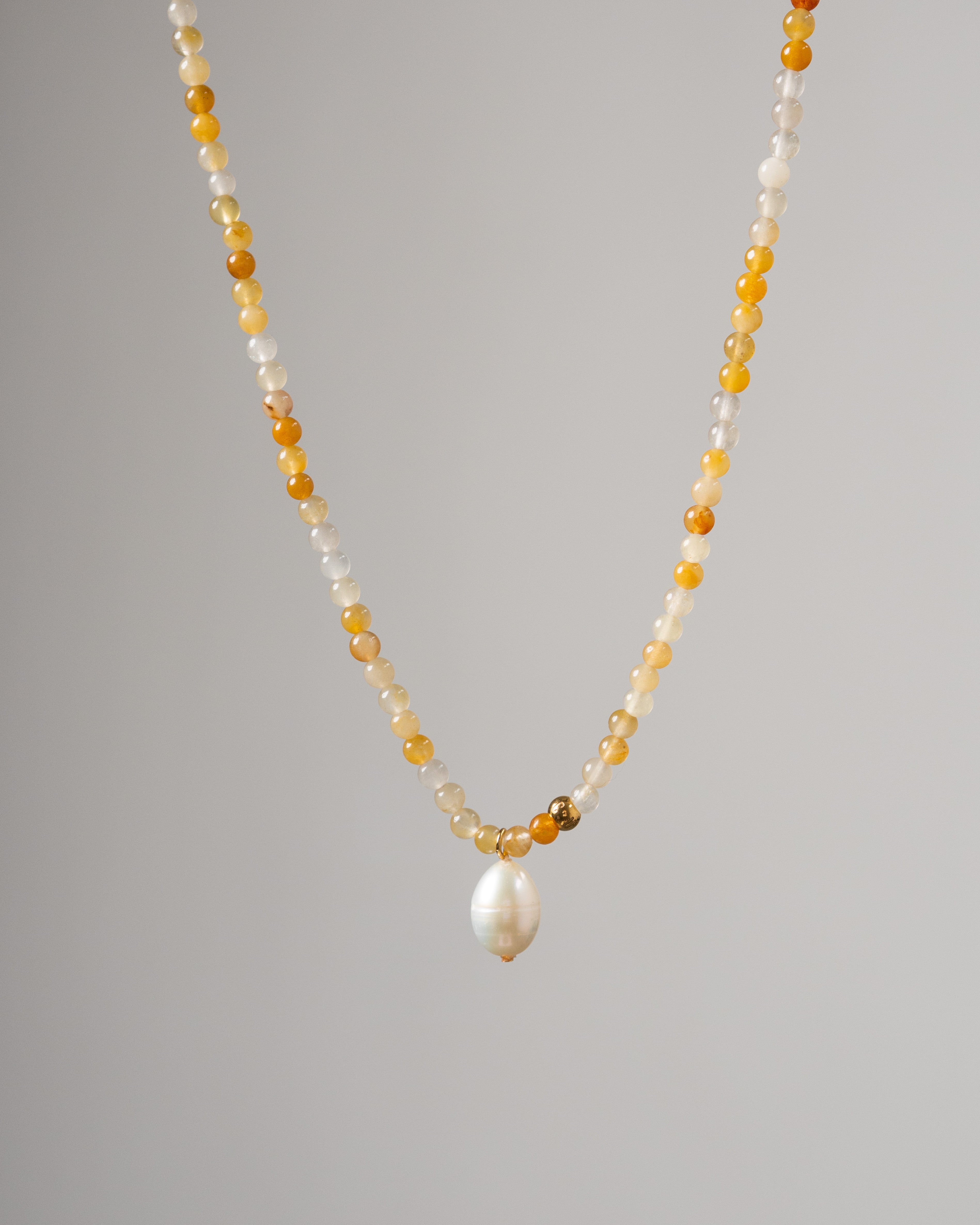 Miel Yellow Nephrite Beaded Necklace