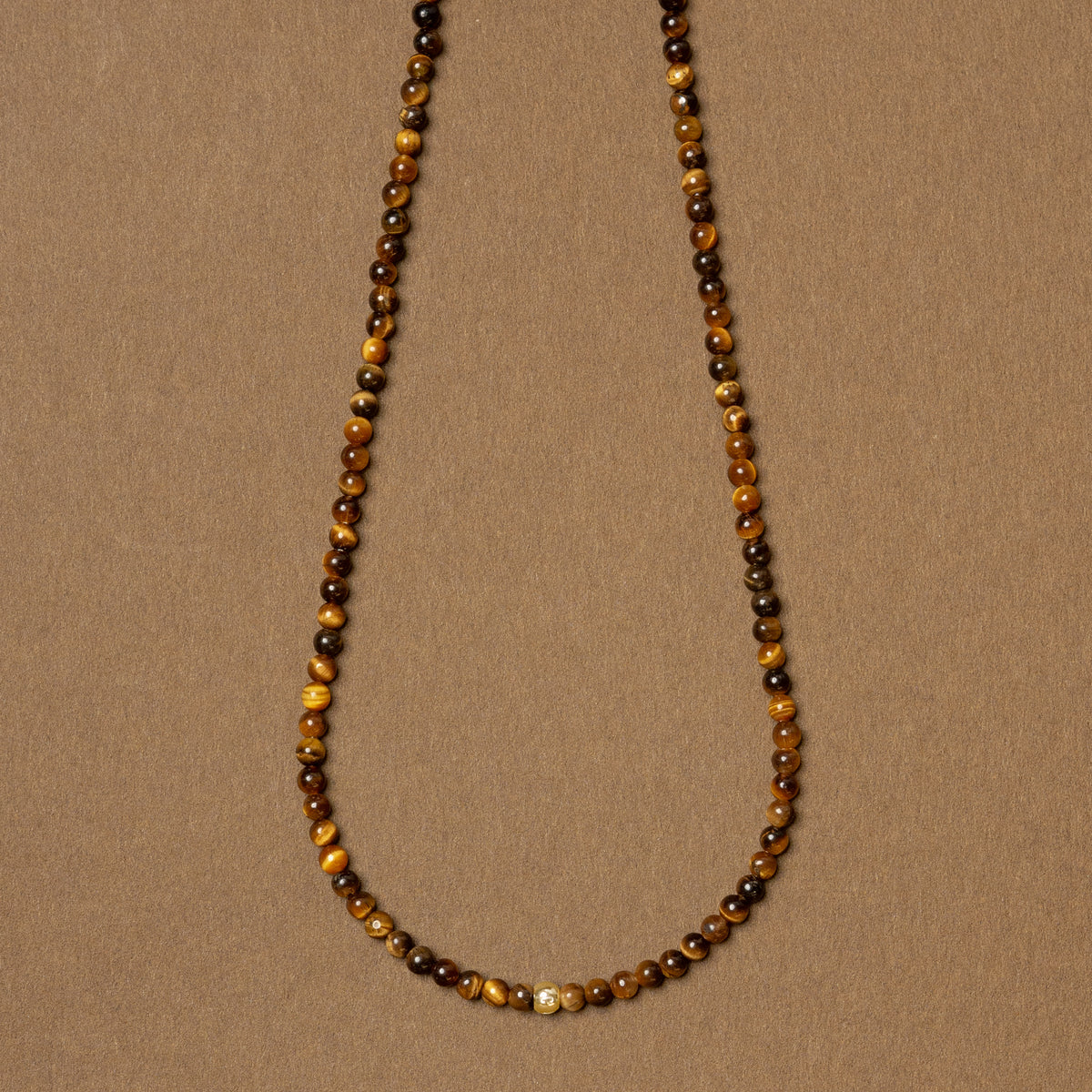 Oros Petite Tiger Eye Beaded Necklace