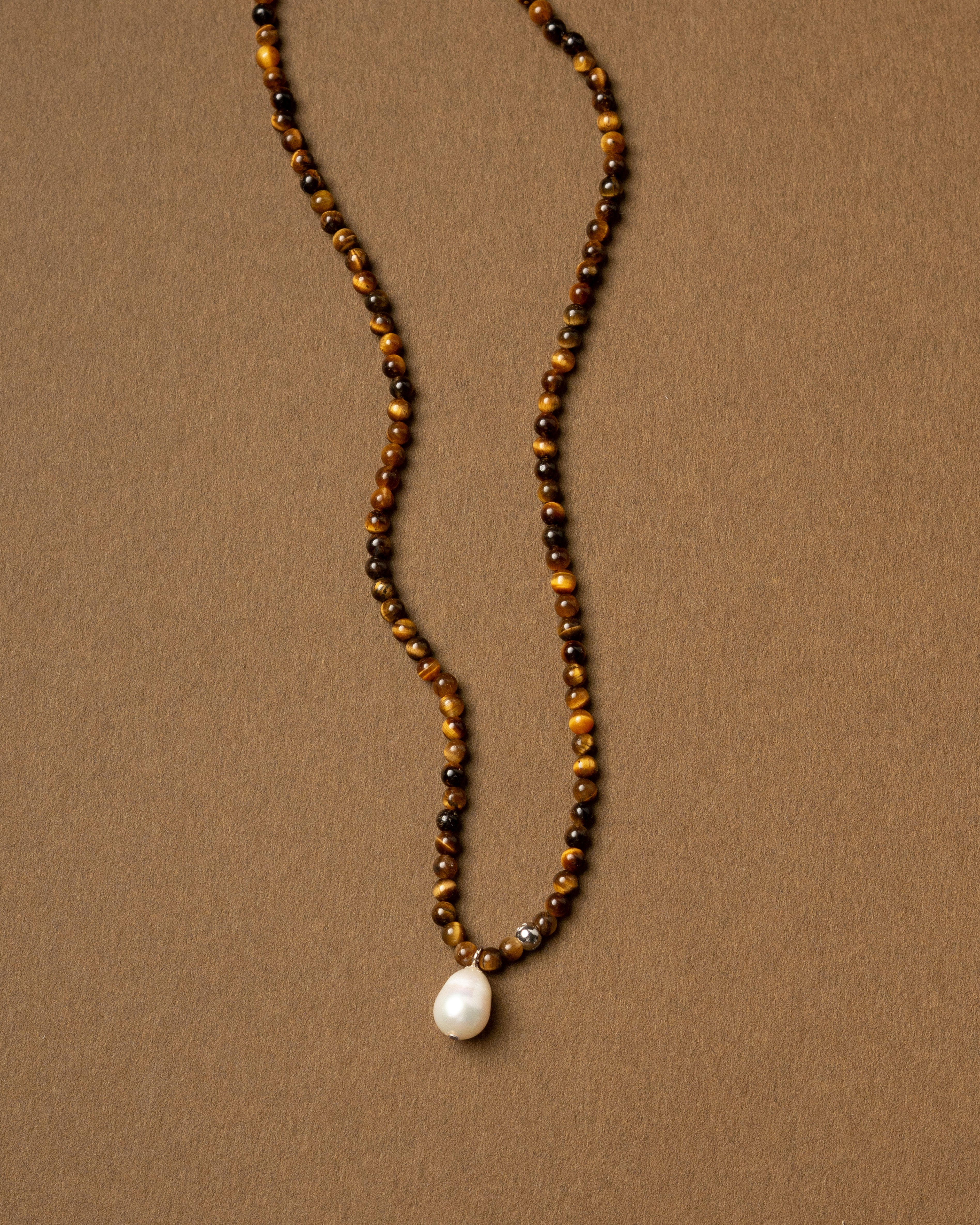 Oros Petite Tiger Eye Beaded Necklace