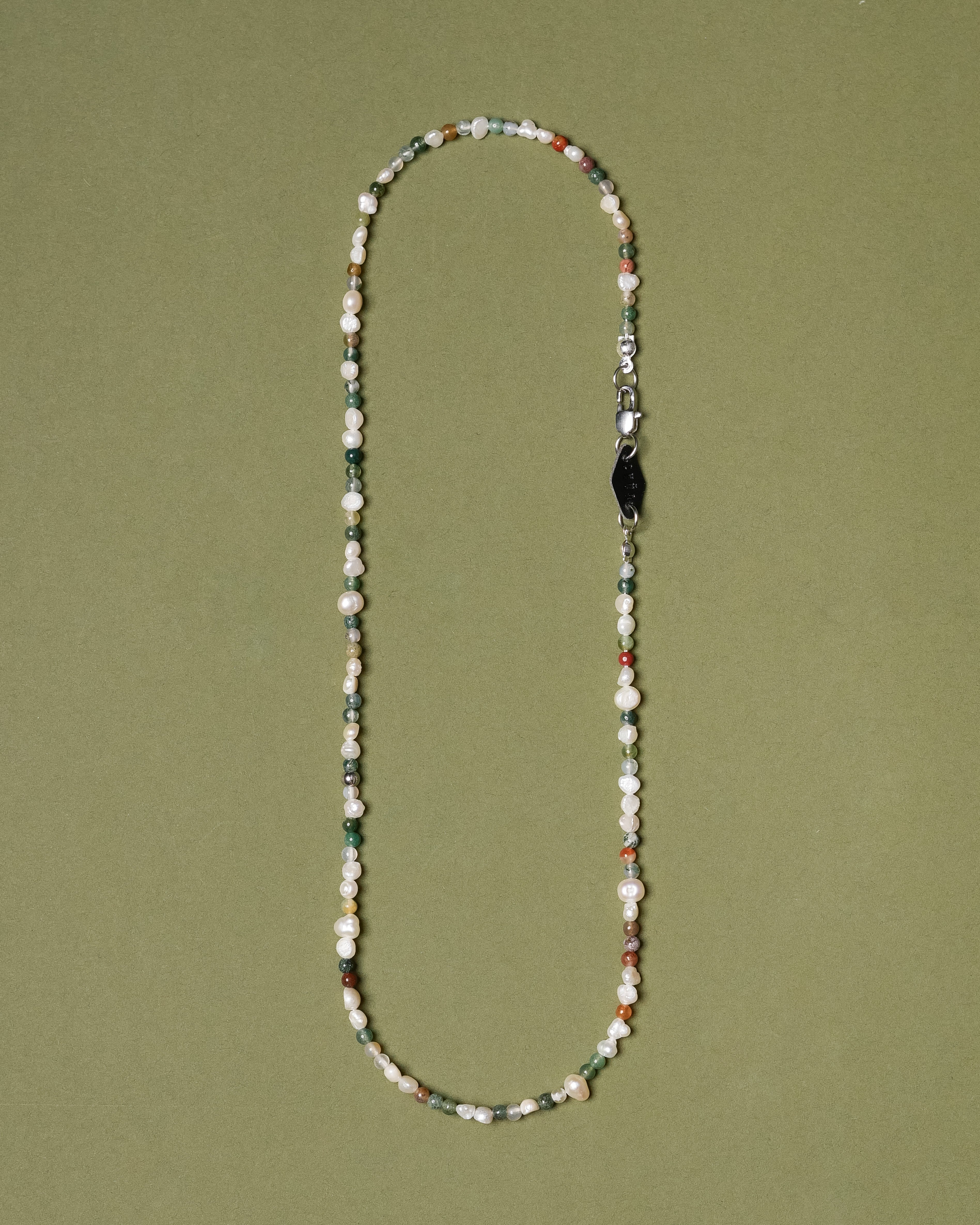 Arya Petite Indian Agate Beaded Pearl Necklace