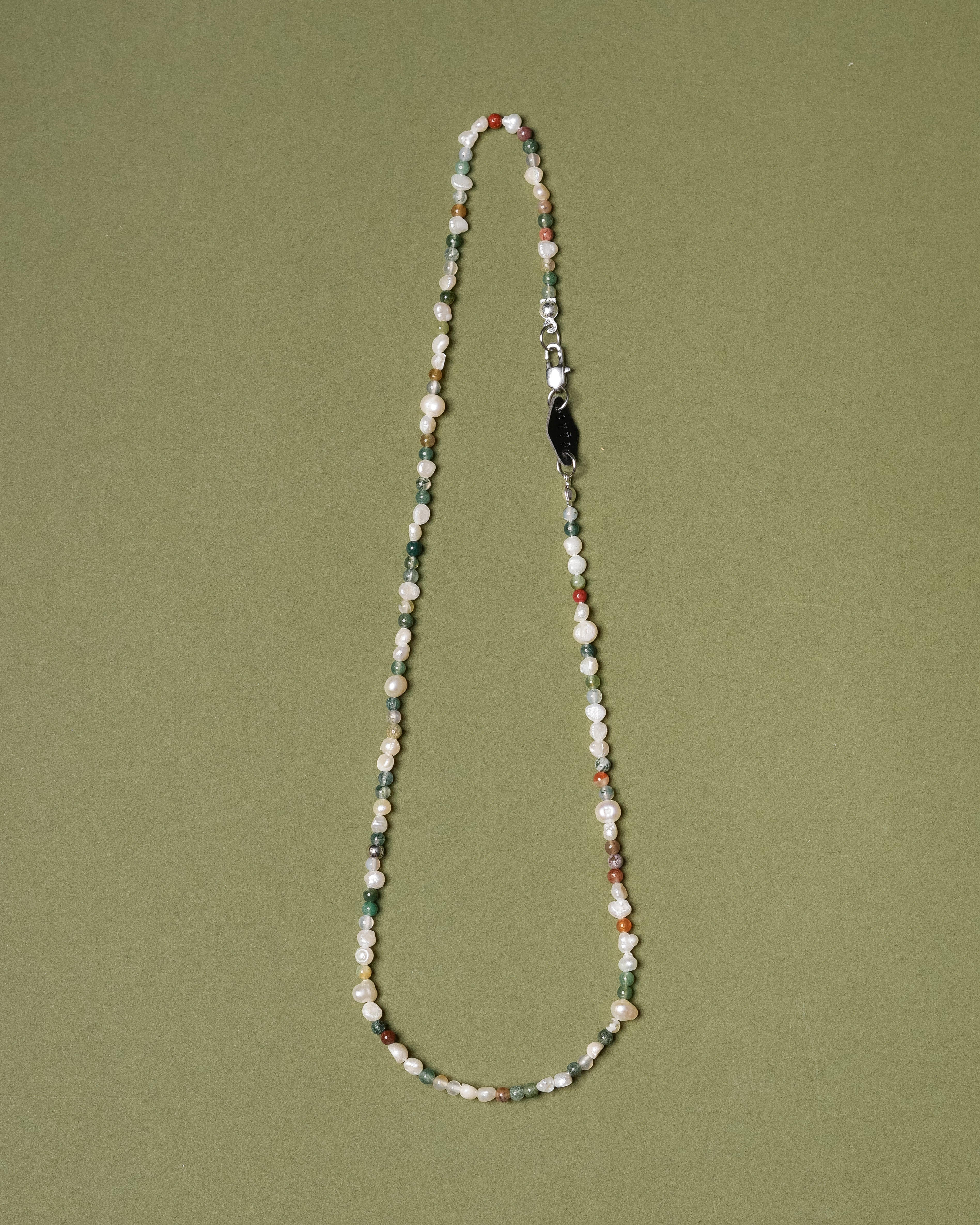 Arya Petite Indian Agate Beaded Pearl Necklace