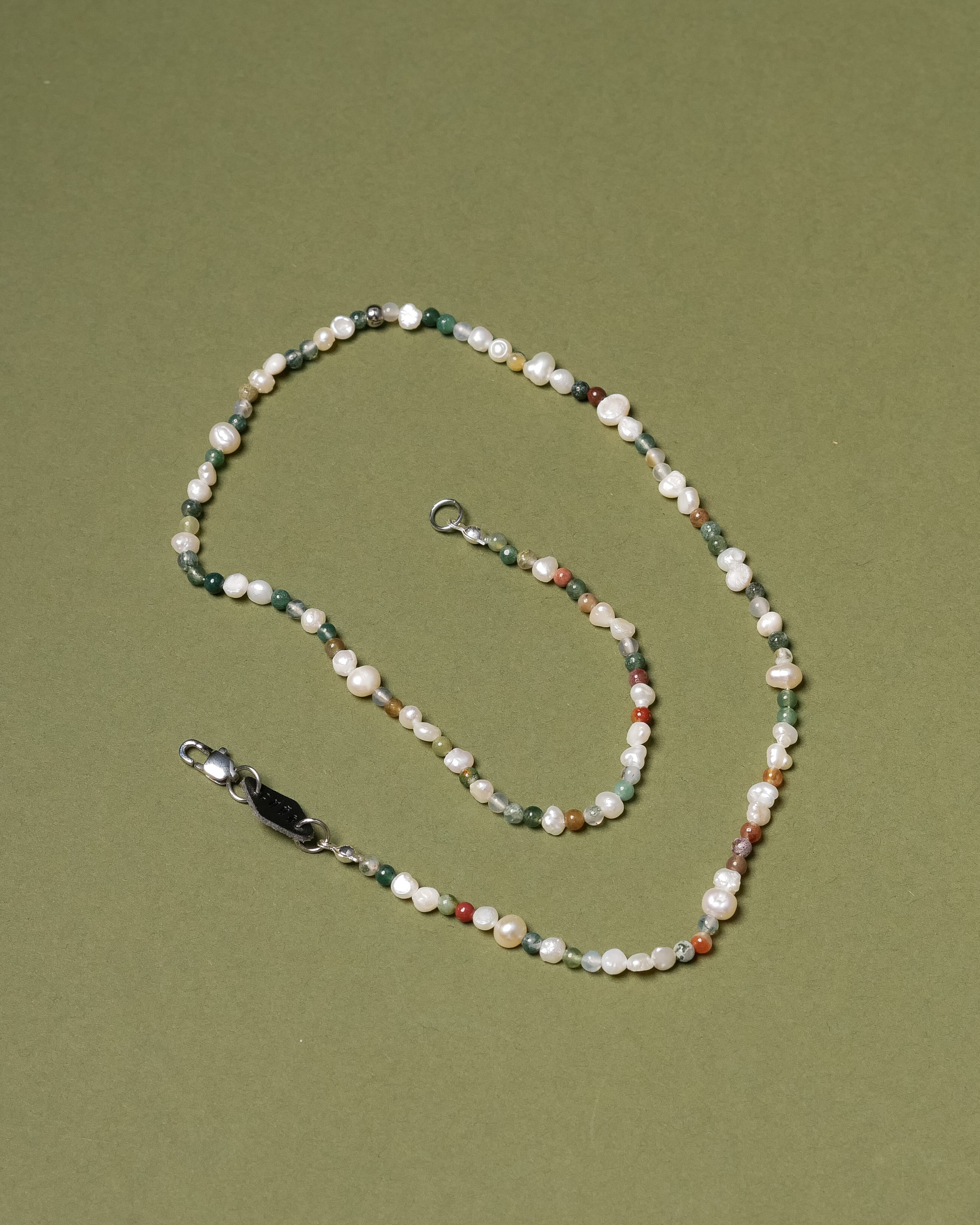 Arya Petite Indian Agate Beaded Pearl Necklace