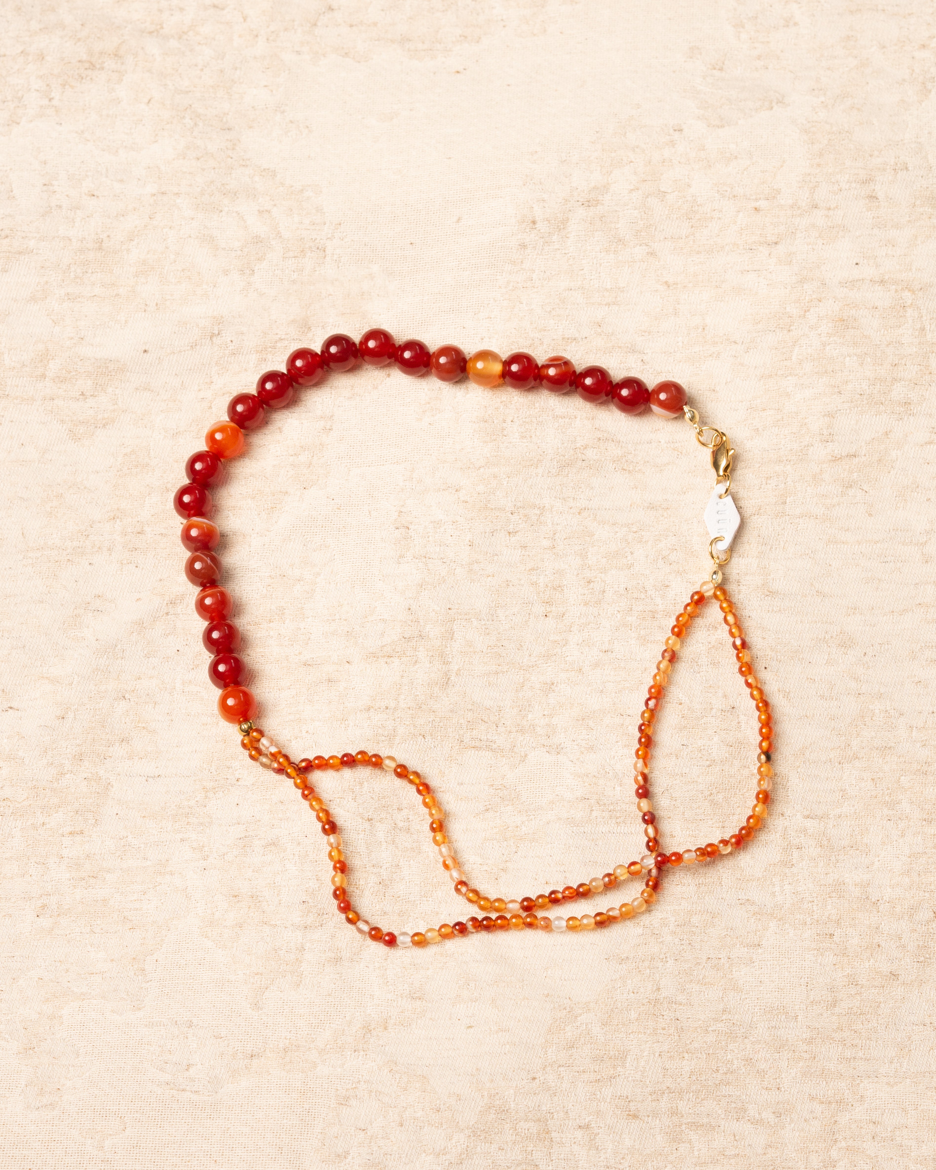 "Hong" Carnelian Agate Beaded Necklace