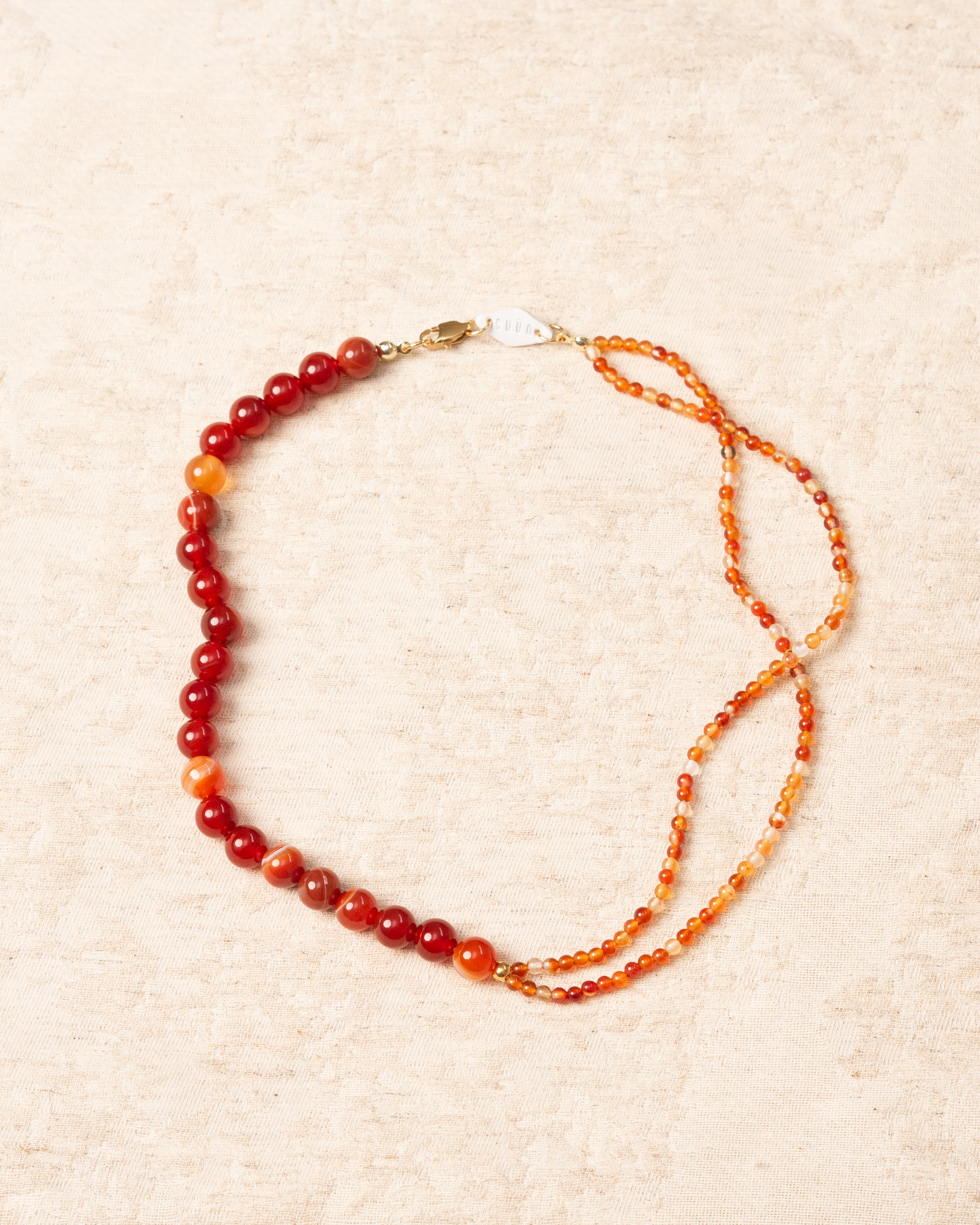 "Hong" Carnelian Agate Beaded Necklace