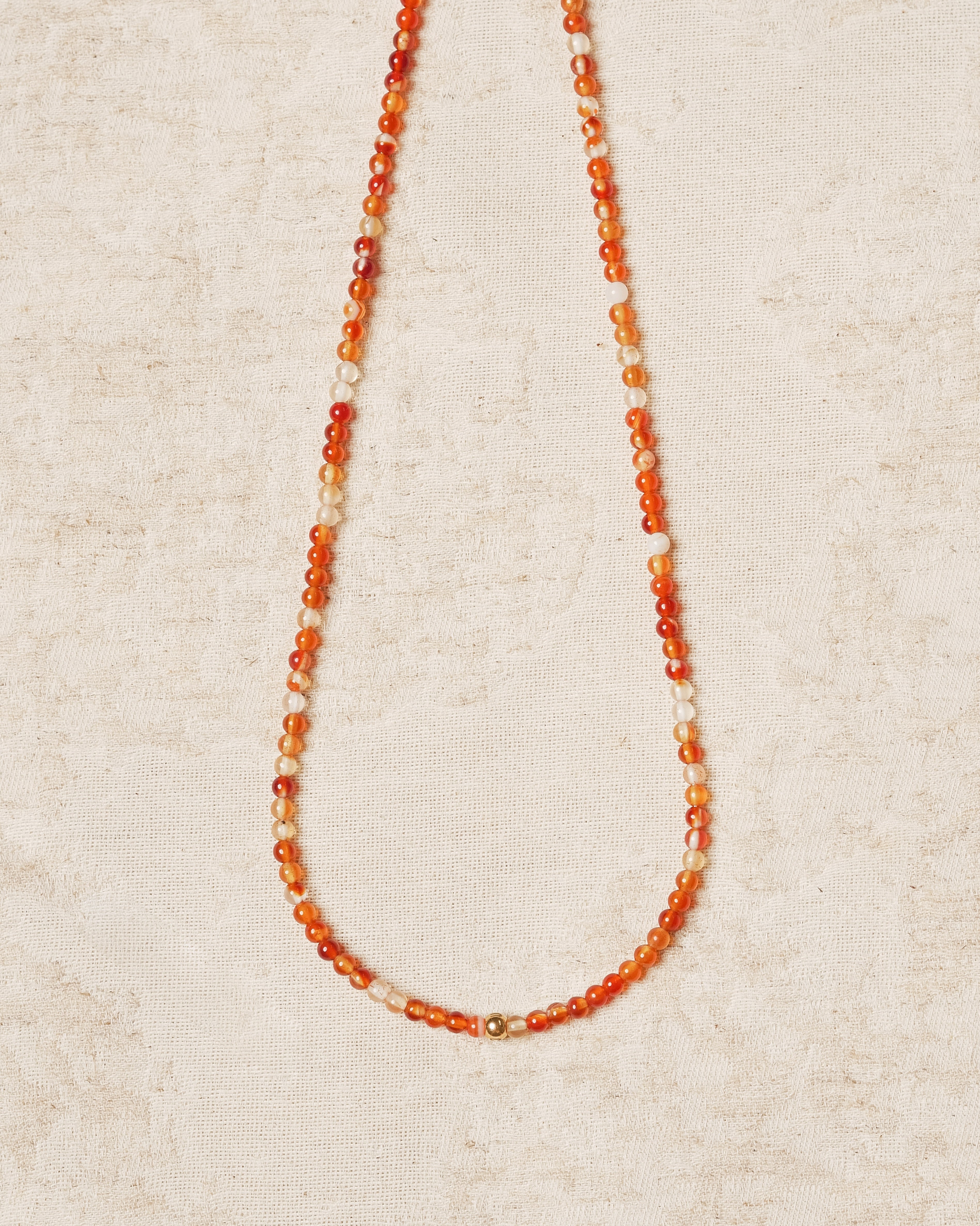 Crim Petite Carnelian Agate Beaded Necklace