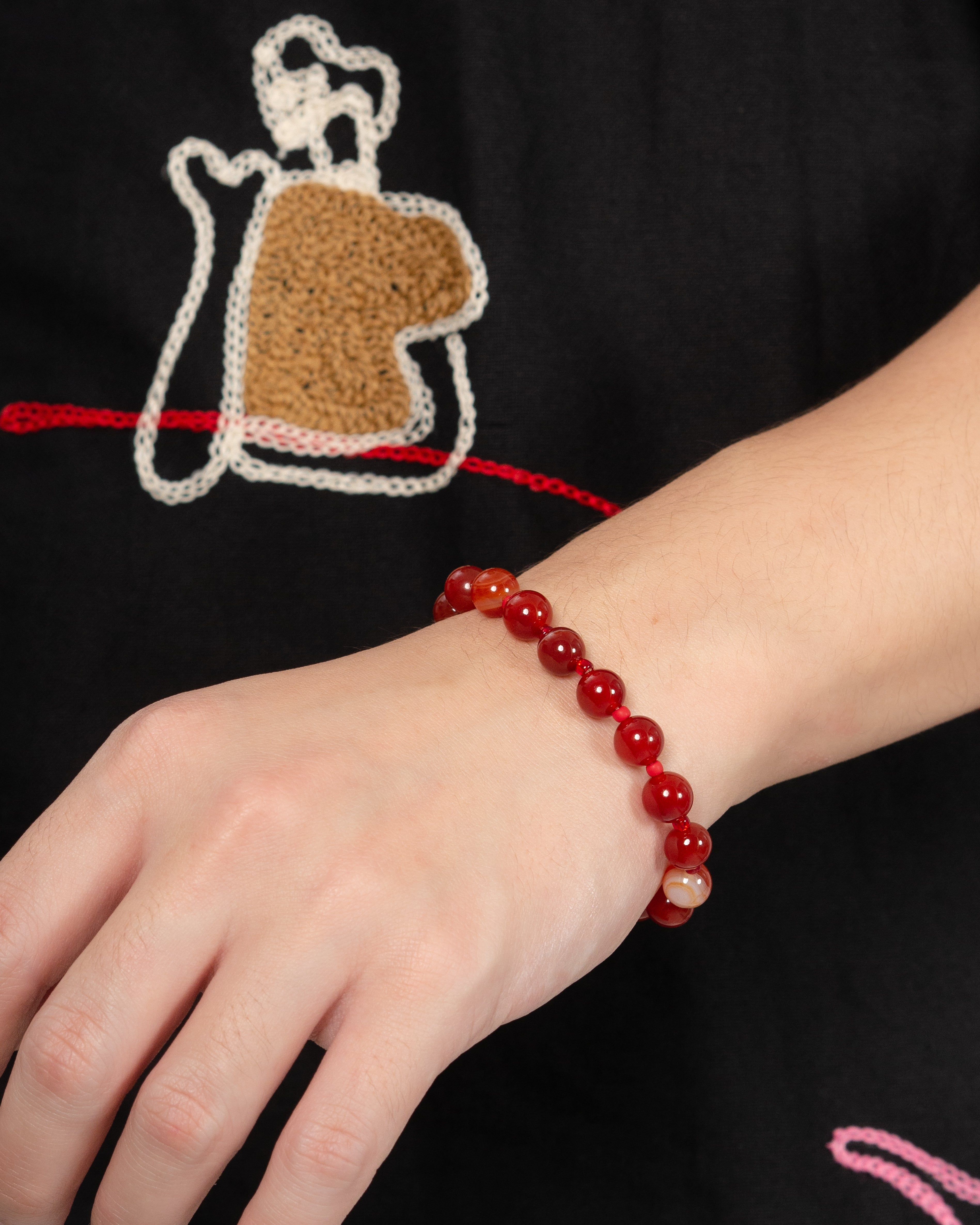 Ardor Grand Red Agate Beaded Bracelet