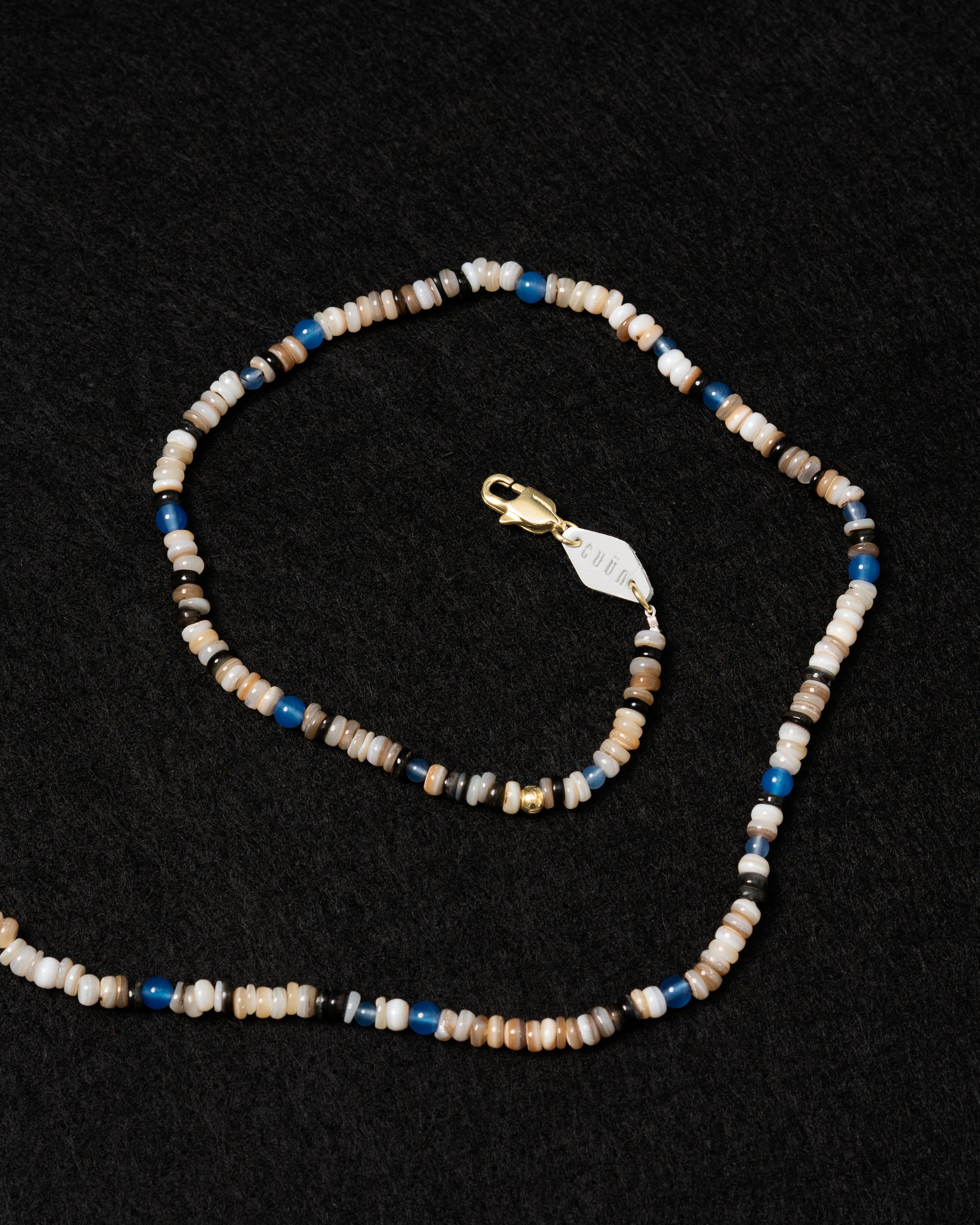 Nalu Shell Heishi Agate Beaded Necklace