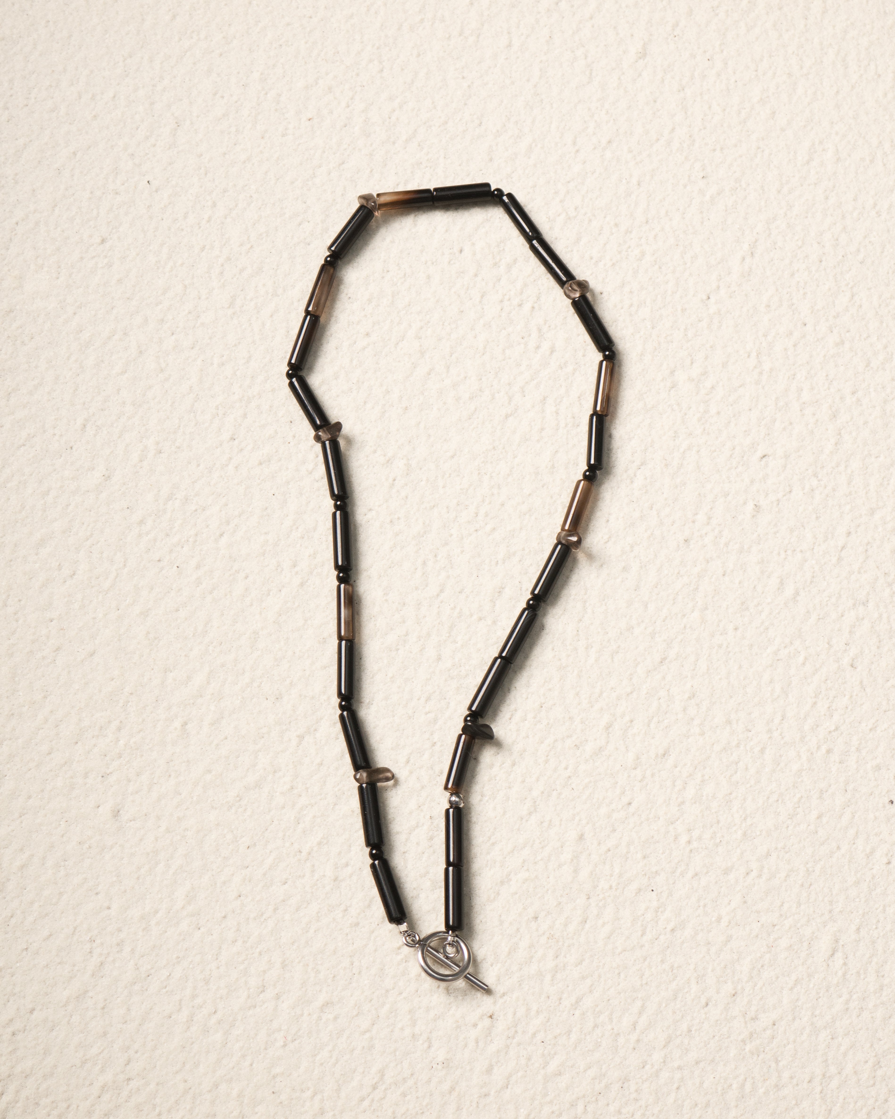 Mokh Coffee Agate Beaded Necklace