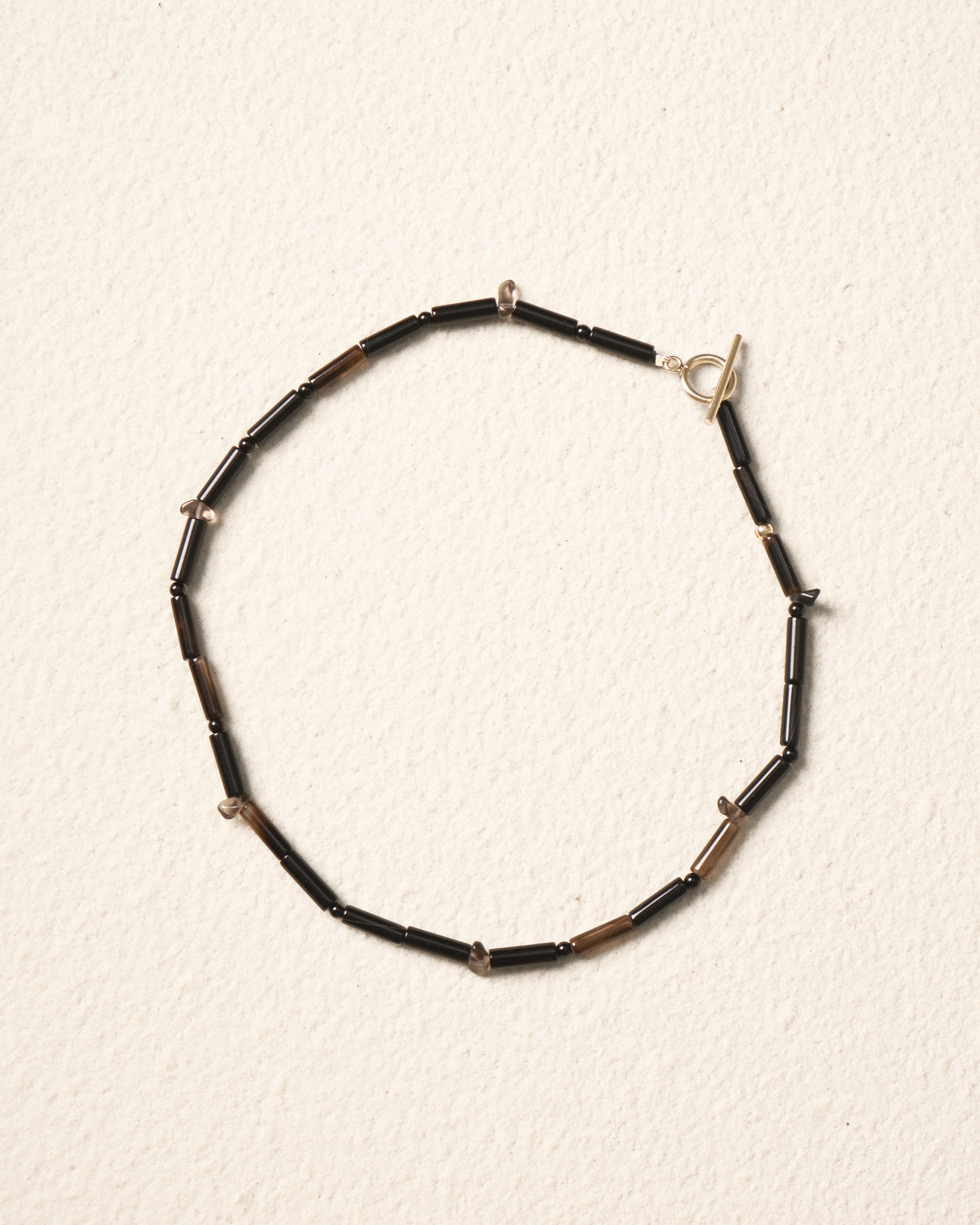 Mokh Coffee Agate Beaded Necklace