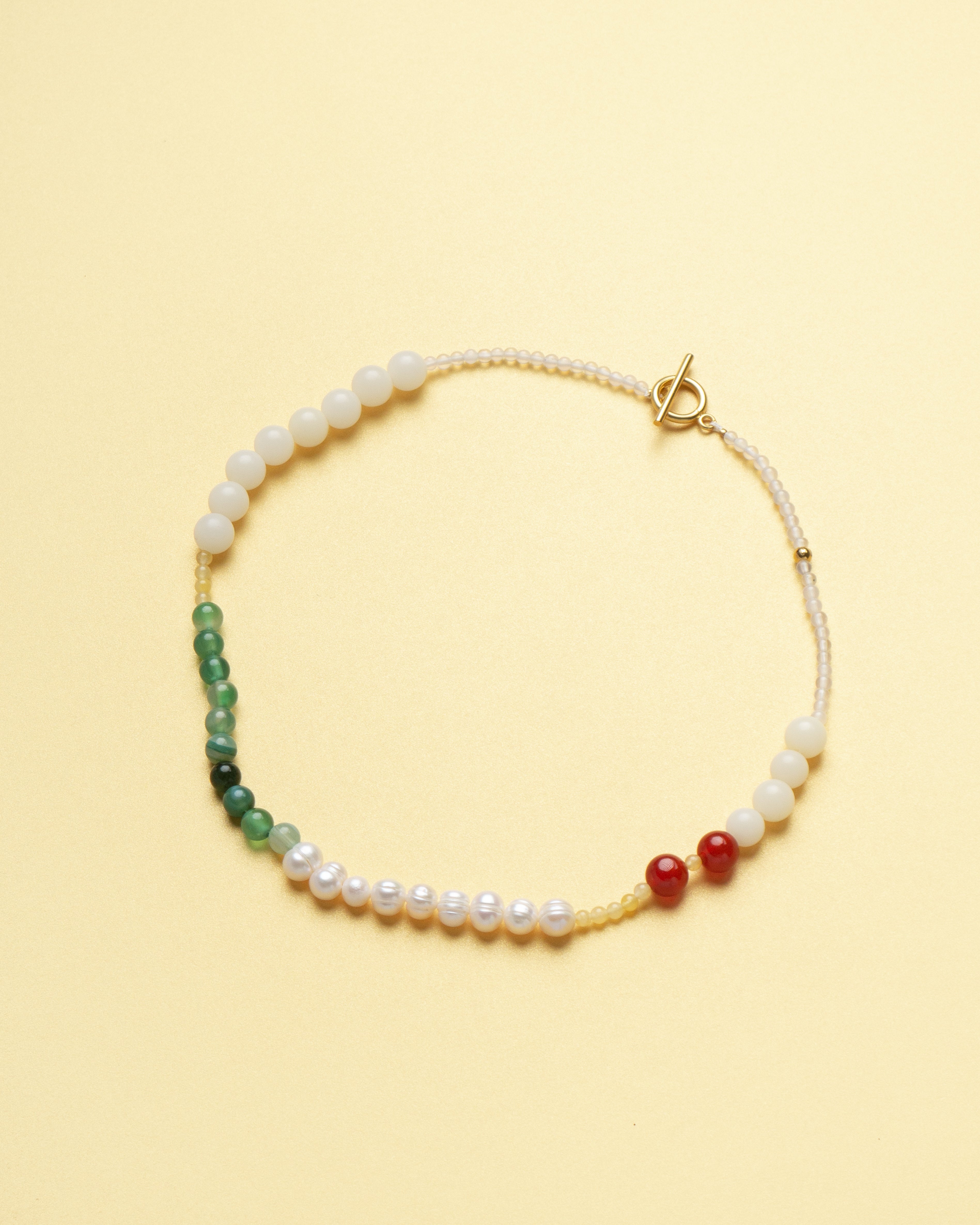 Emi Multistone Beaded Pearl Necklace