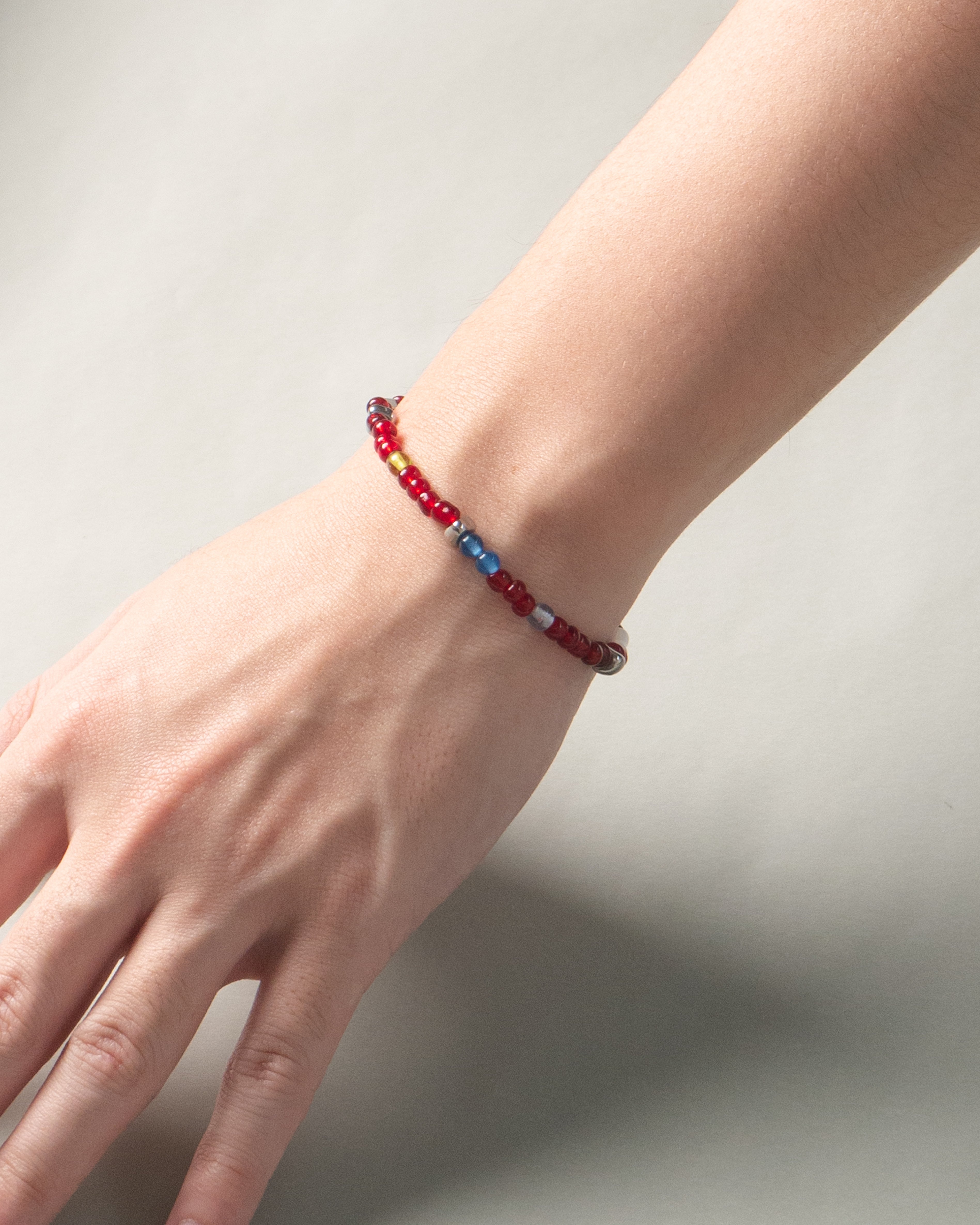 Ren Crimson Glass Beaded Bracelet