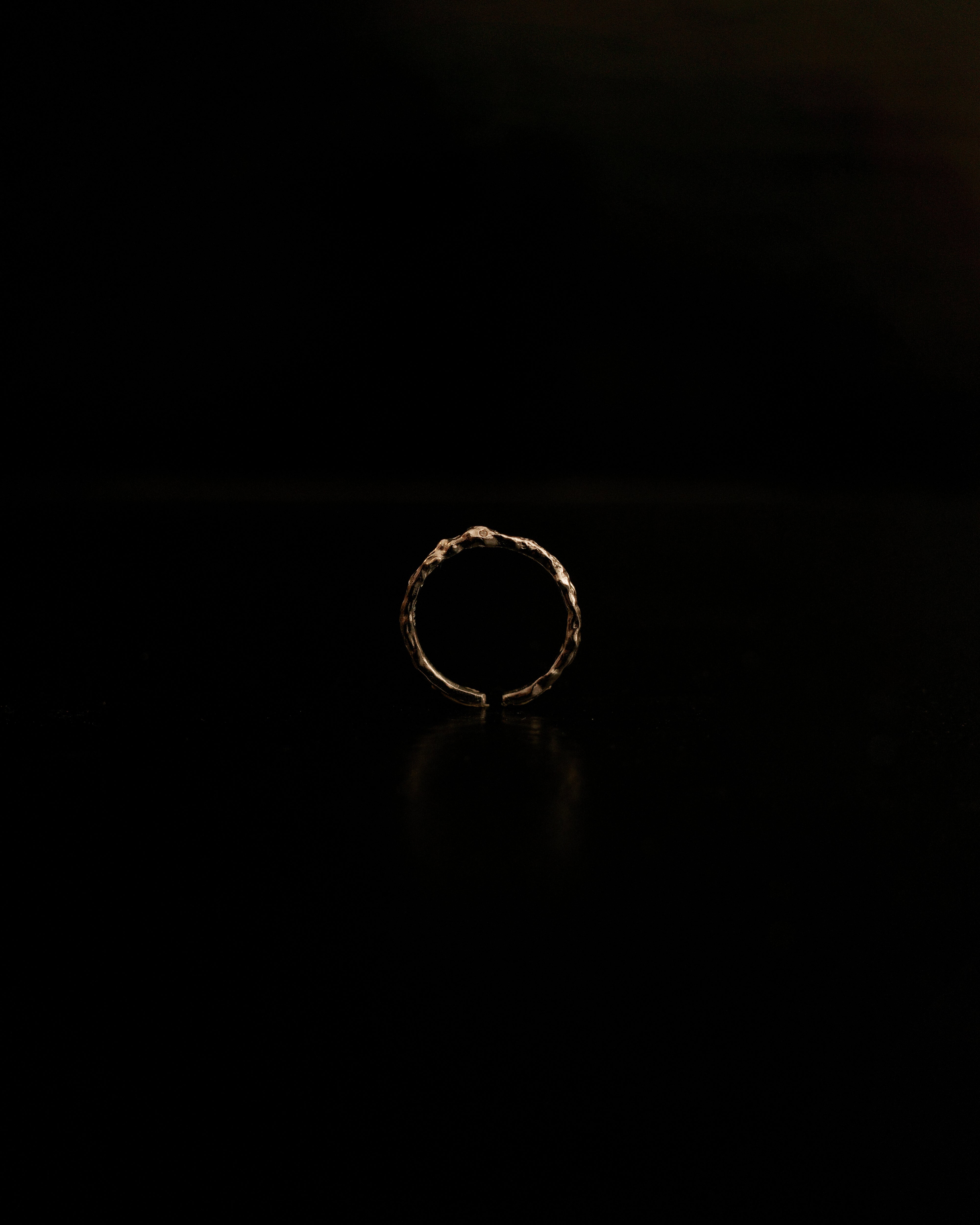 Petite Trixie Rustic Hammered Diamond Open Ring