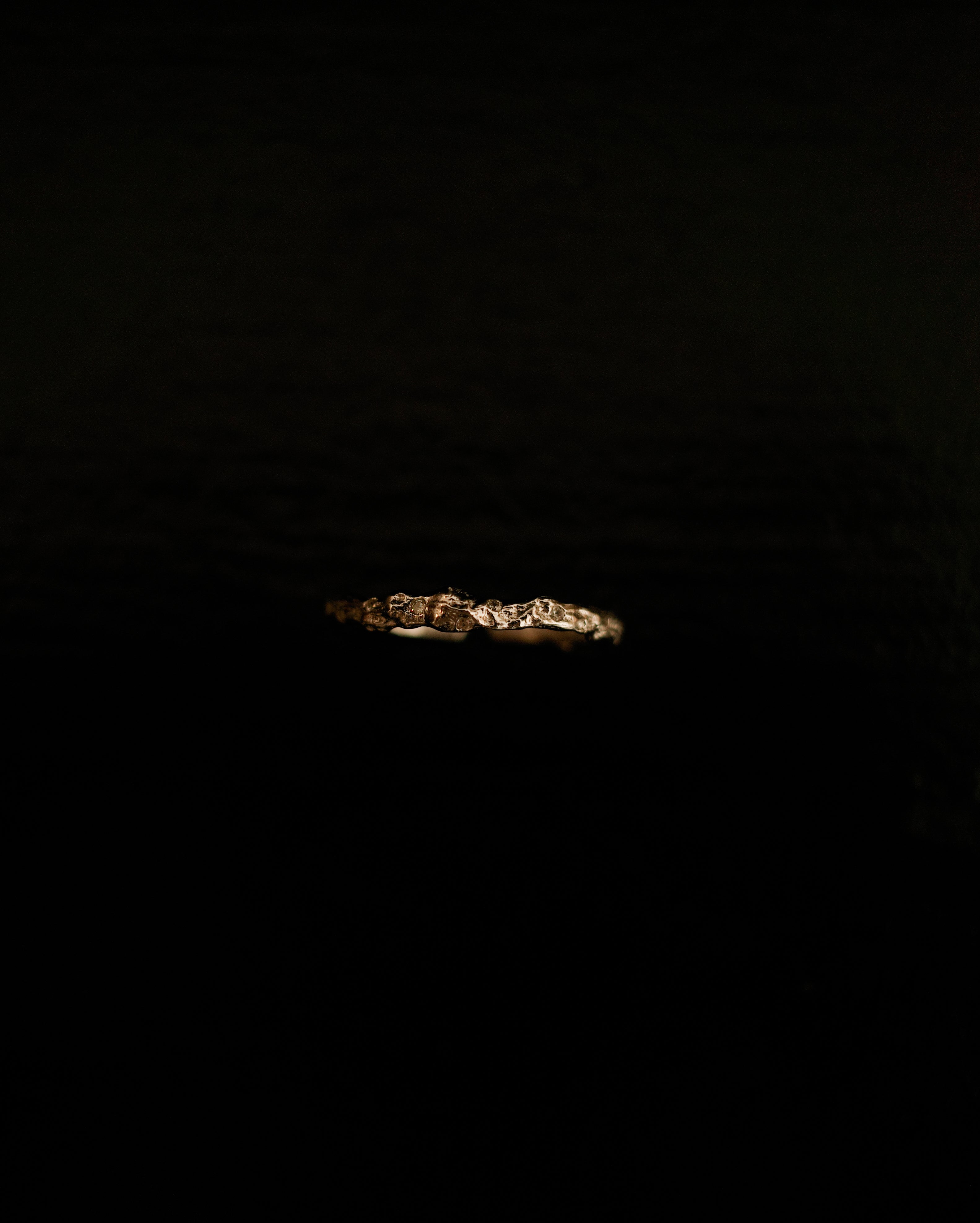 Petite Trixie Rustic Hammered Diamond Open Ring