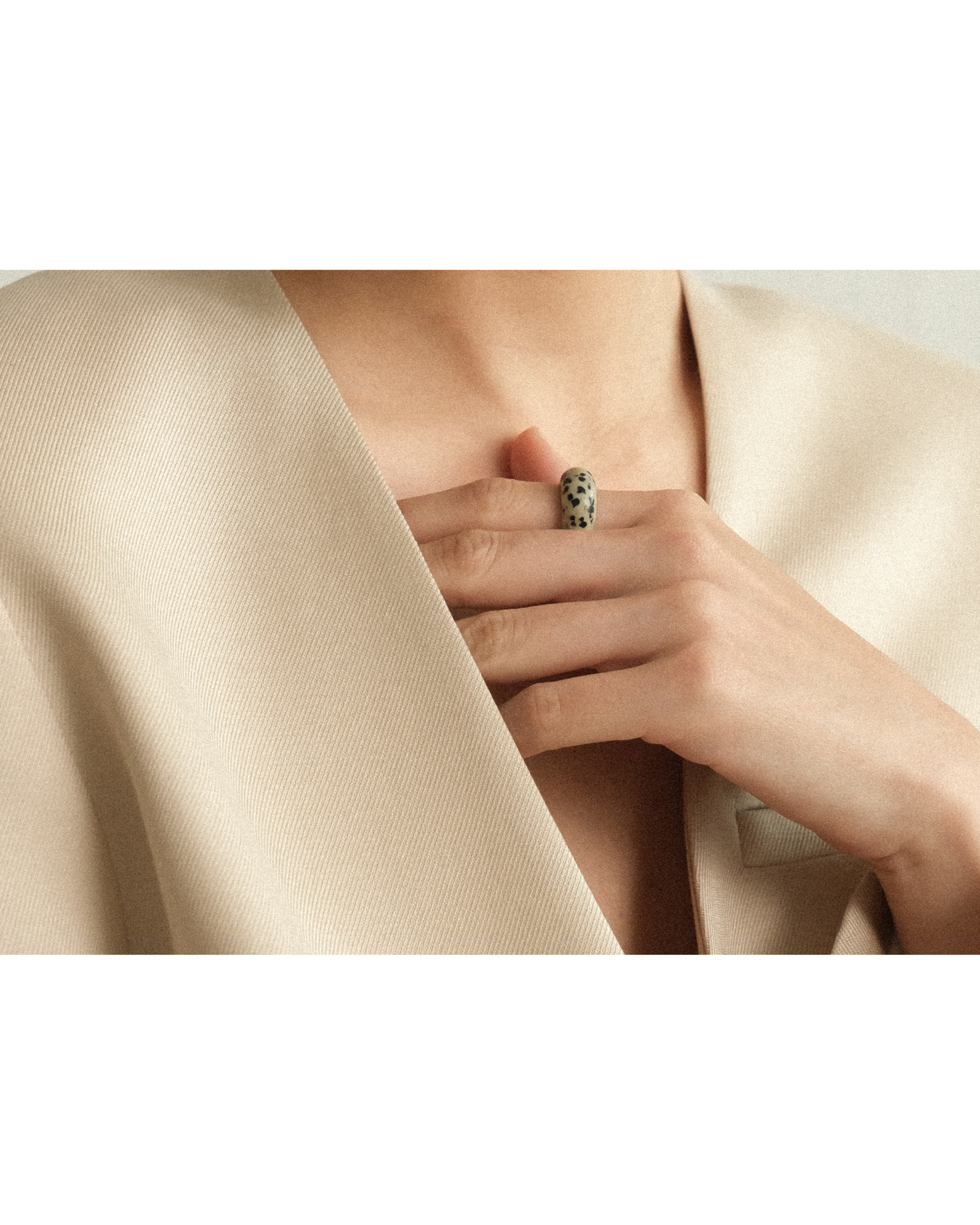 Tache Dalmatian Jasper Donut Ring