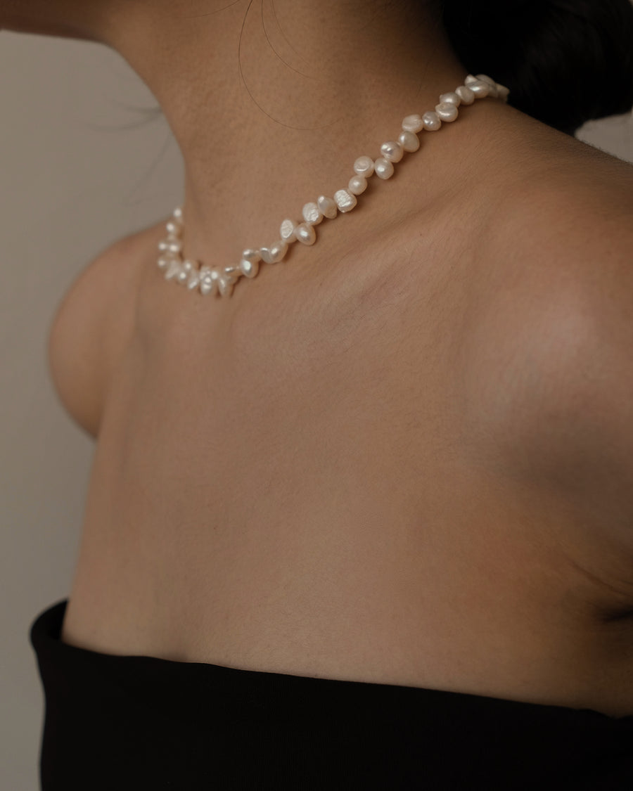 Zoe Baroque Pearl Choker Necklace