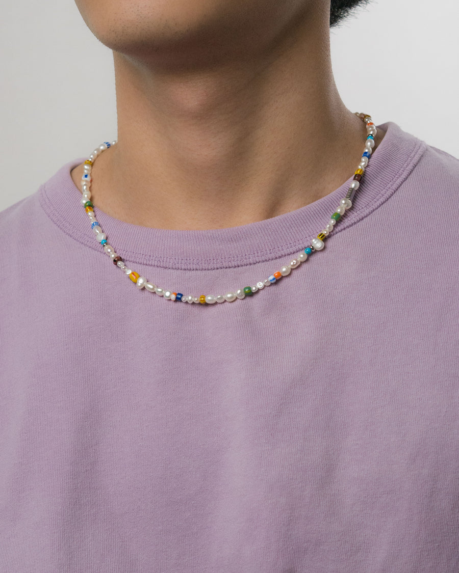 Multicolor Africa Glass Bead Pearl Necklace