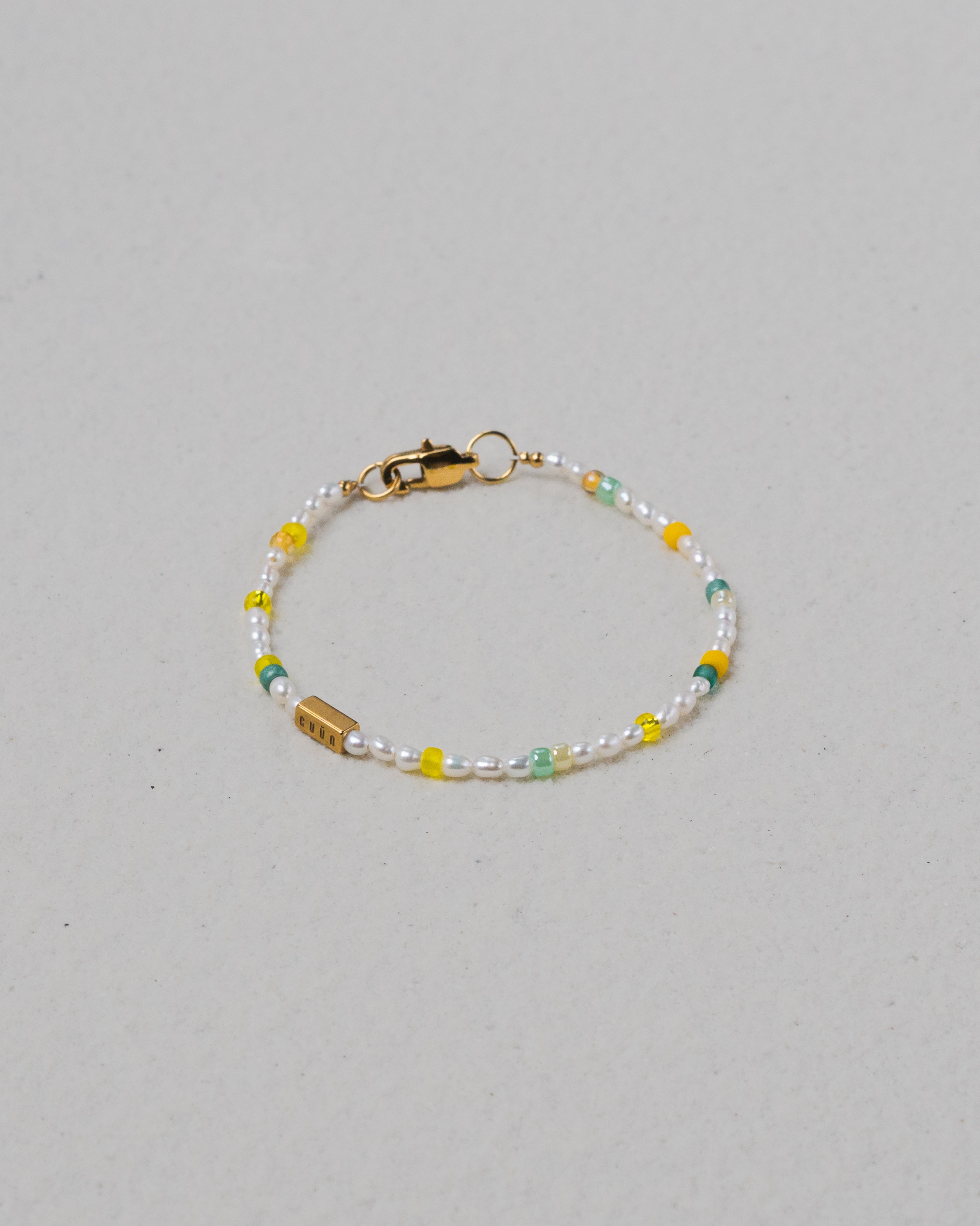 Kiiro Yellow Beaded Baroque Pearl Bracelet