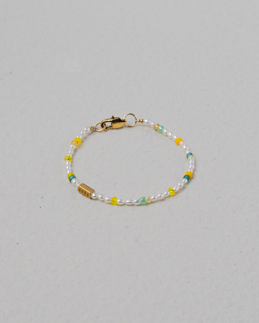 Kiiro Yellow Beaded Baroque Pearl Bracelet