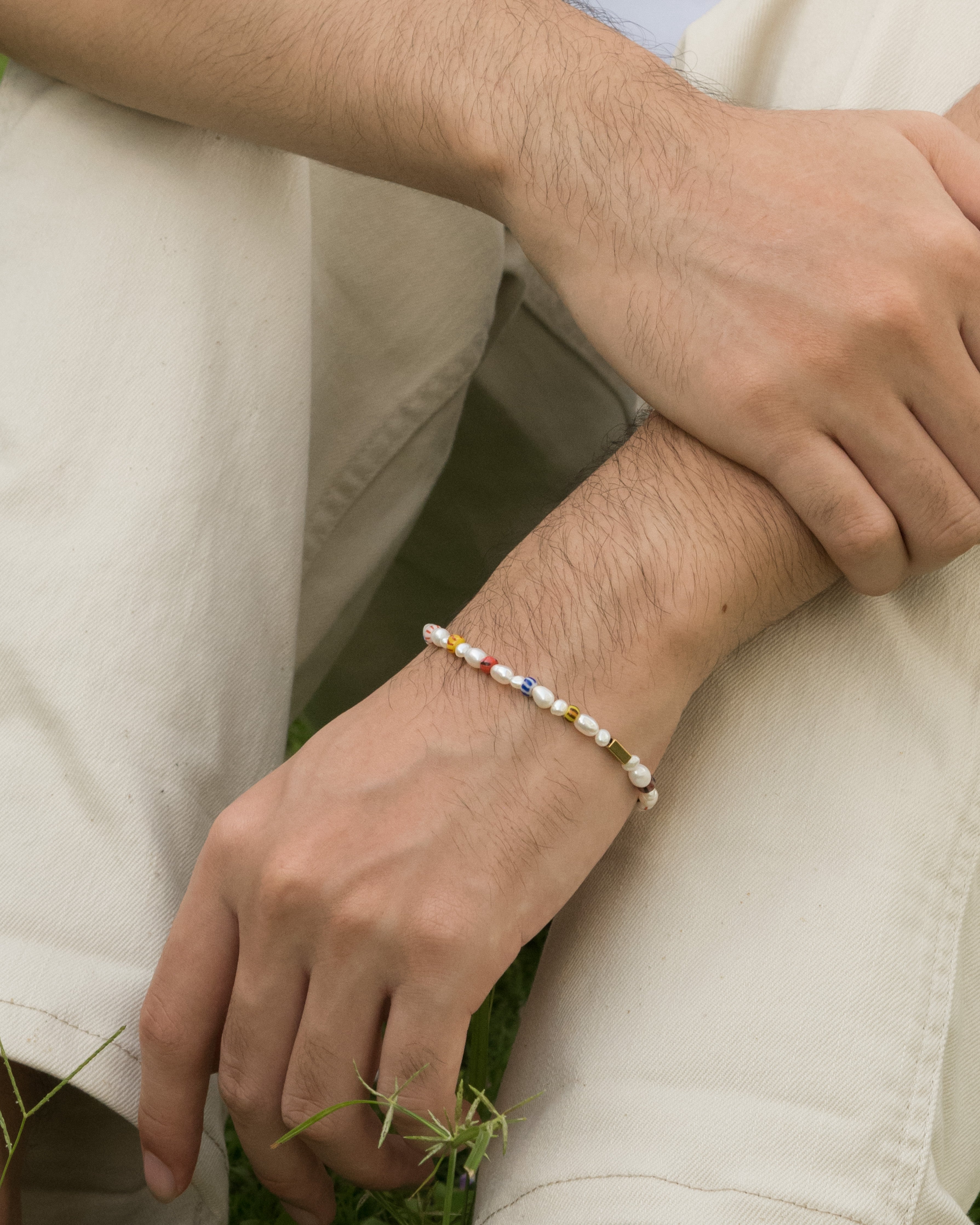 Lumin Multicolor African Beaded Pearl Bracelet