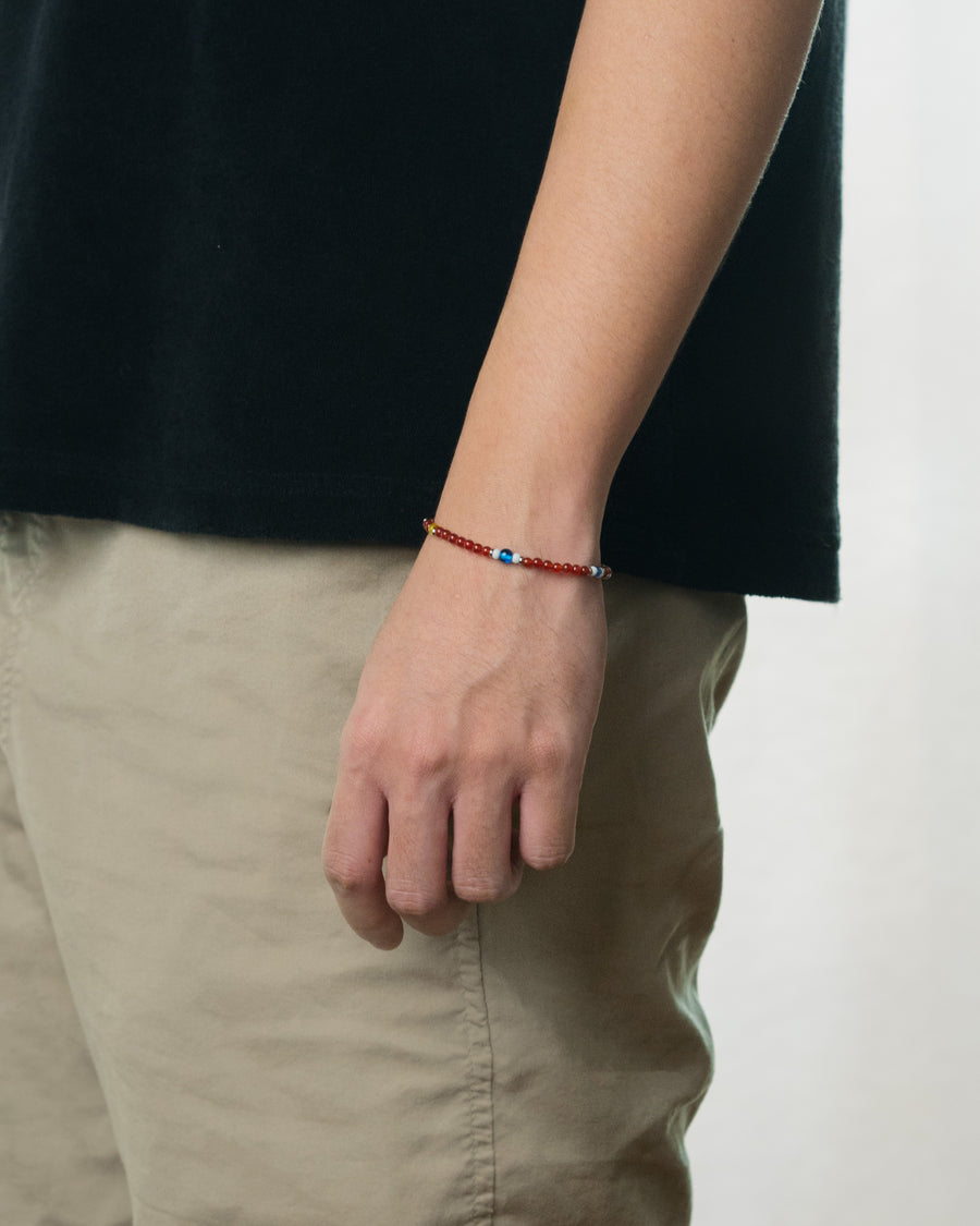 Akari Red Agate Beaded Bracelet