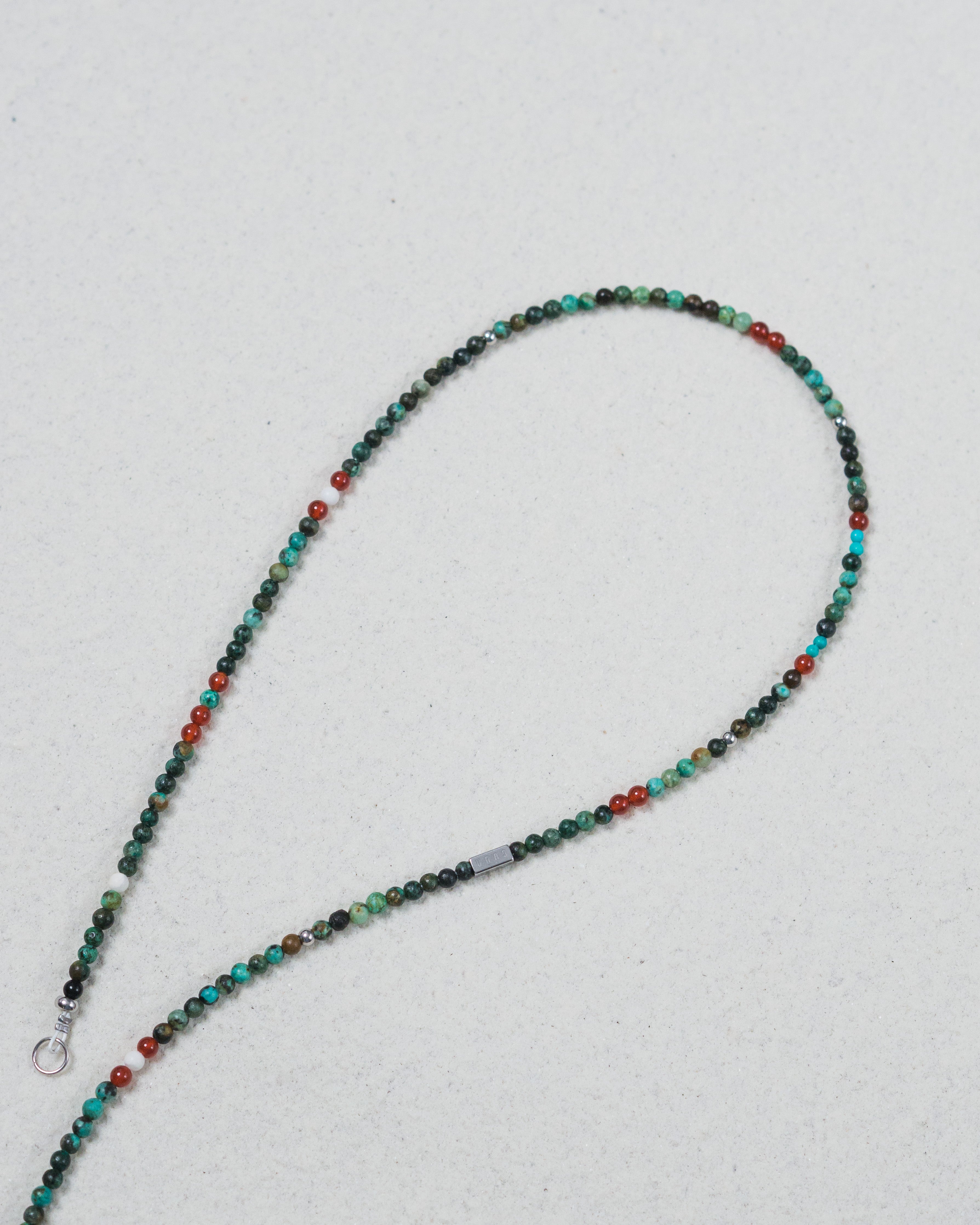Mosu Green Agate Japanese Beaded Necklace