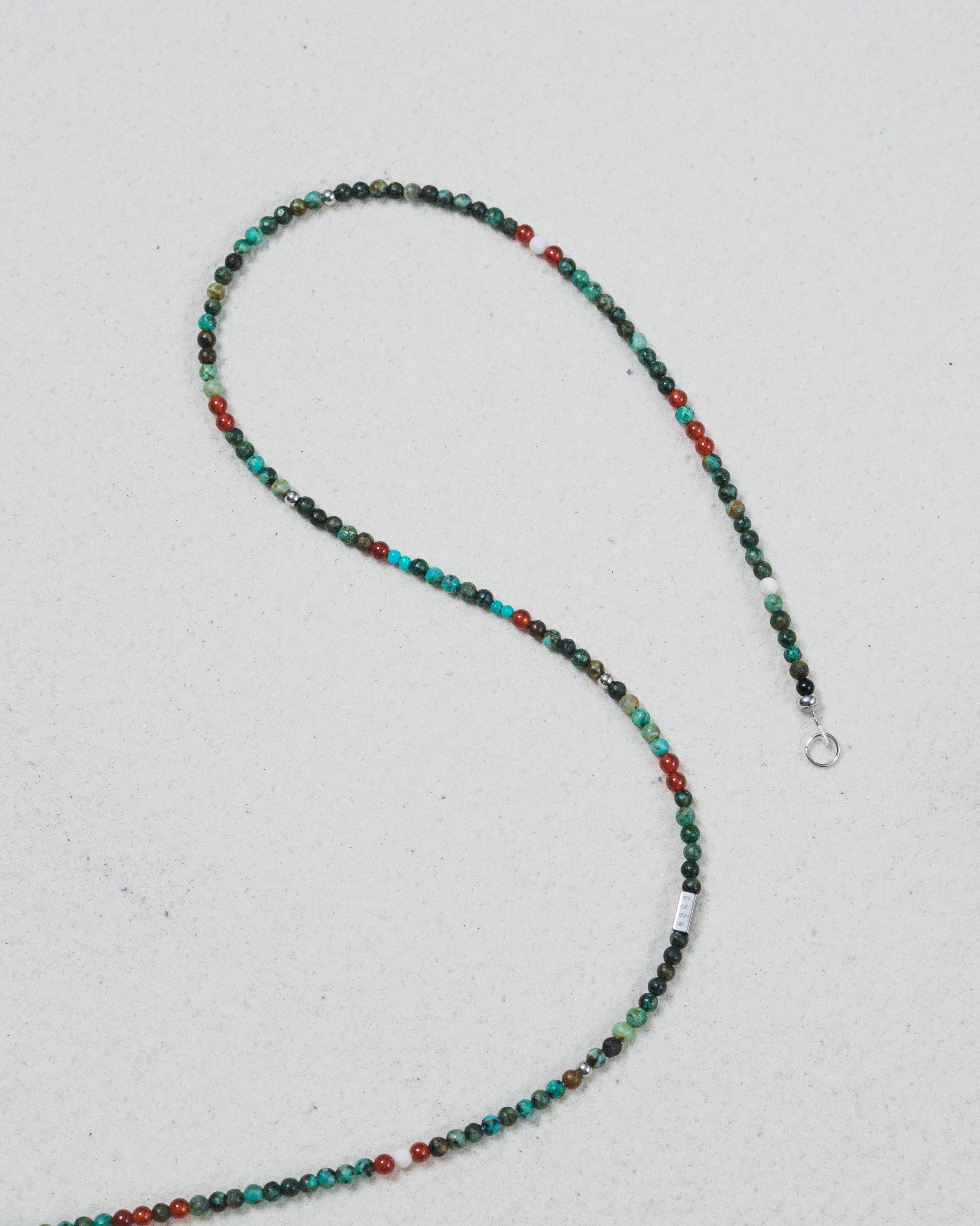 Mosu Green Agate Japanese Beaded Necklace
