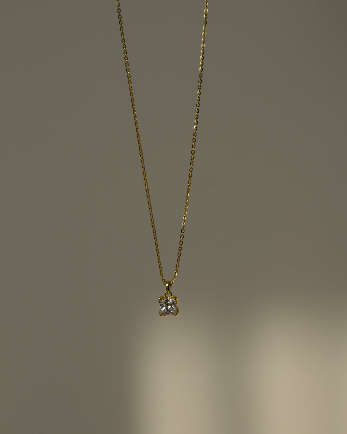 Katrya Square Diamond Pendant Necklace