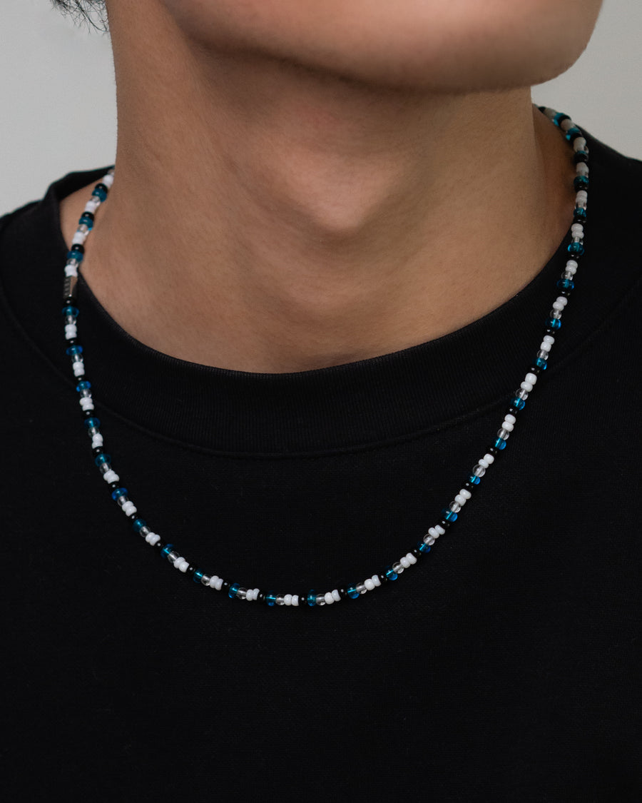 Odeta Blue Japanese Beaded Necklace