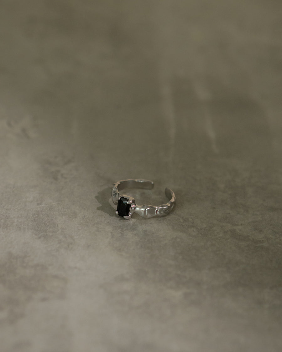 Brie Black Baguette Diamond Ring