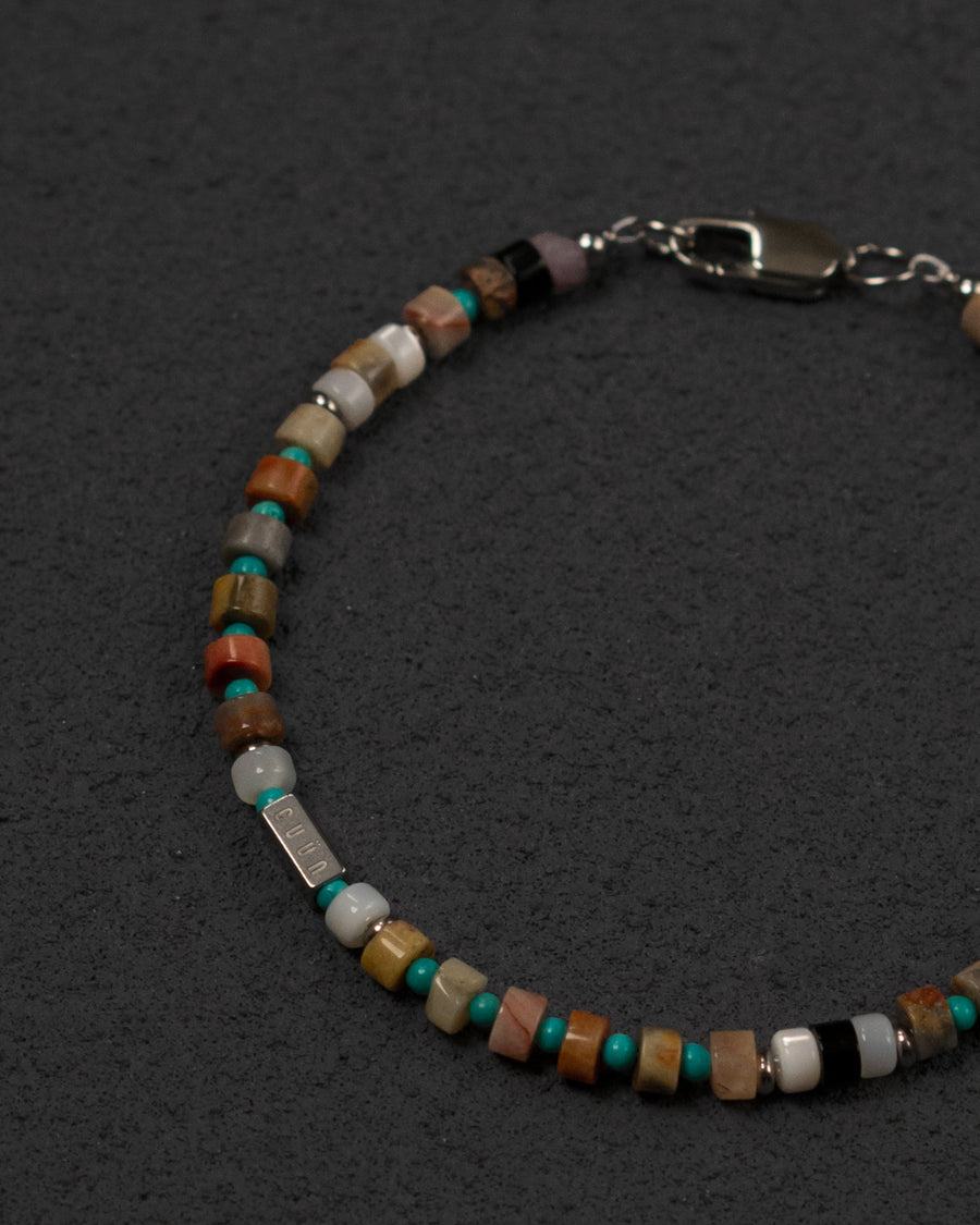 Higure Mexican Agate Turquoise Beaded Bracelet