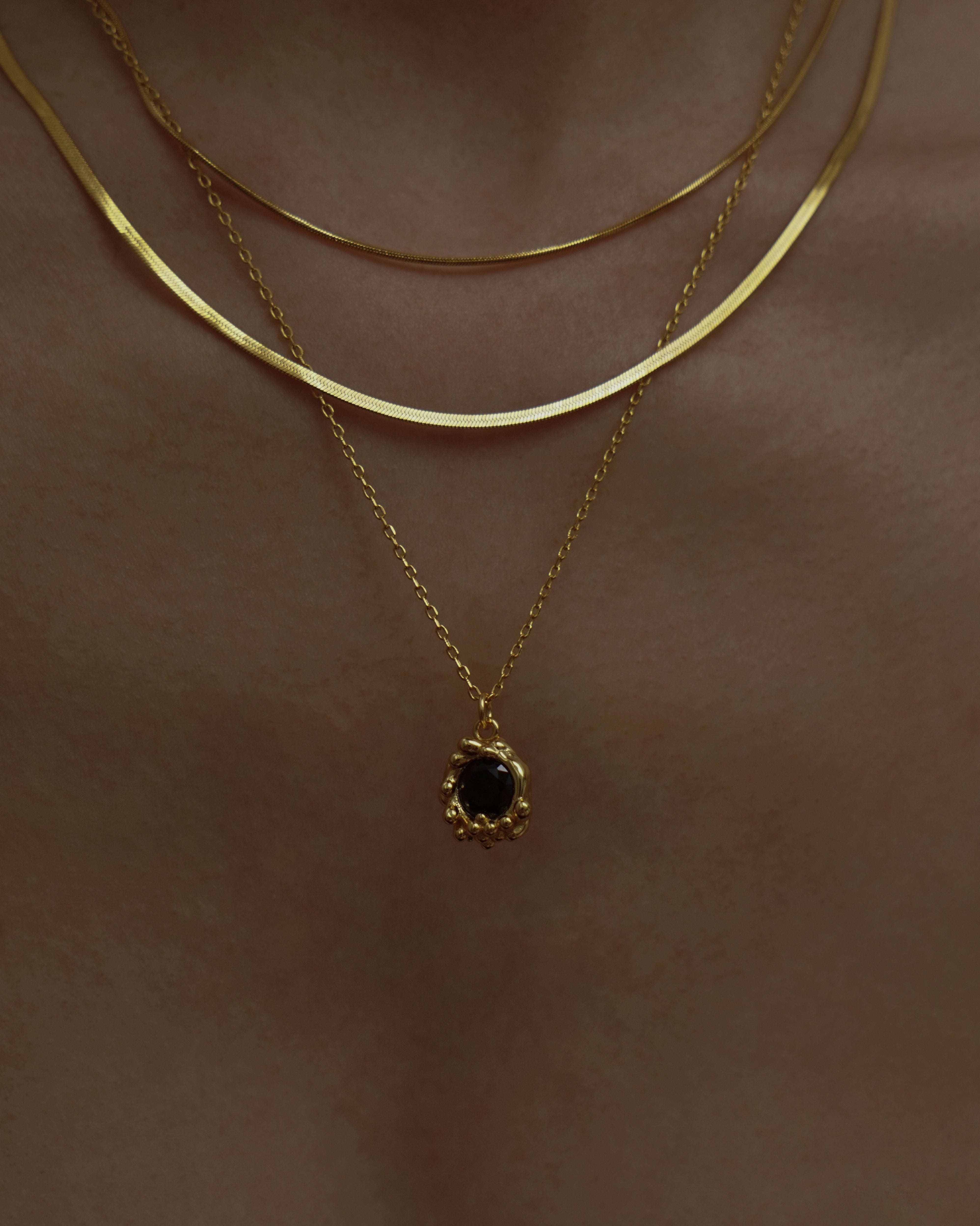 Yana Black Diamond Pendant Necklace