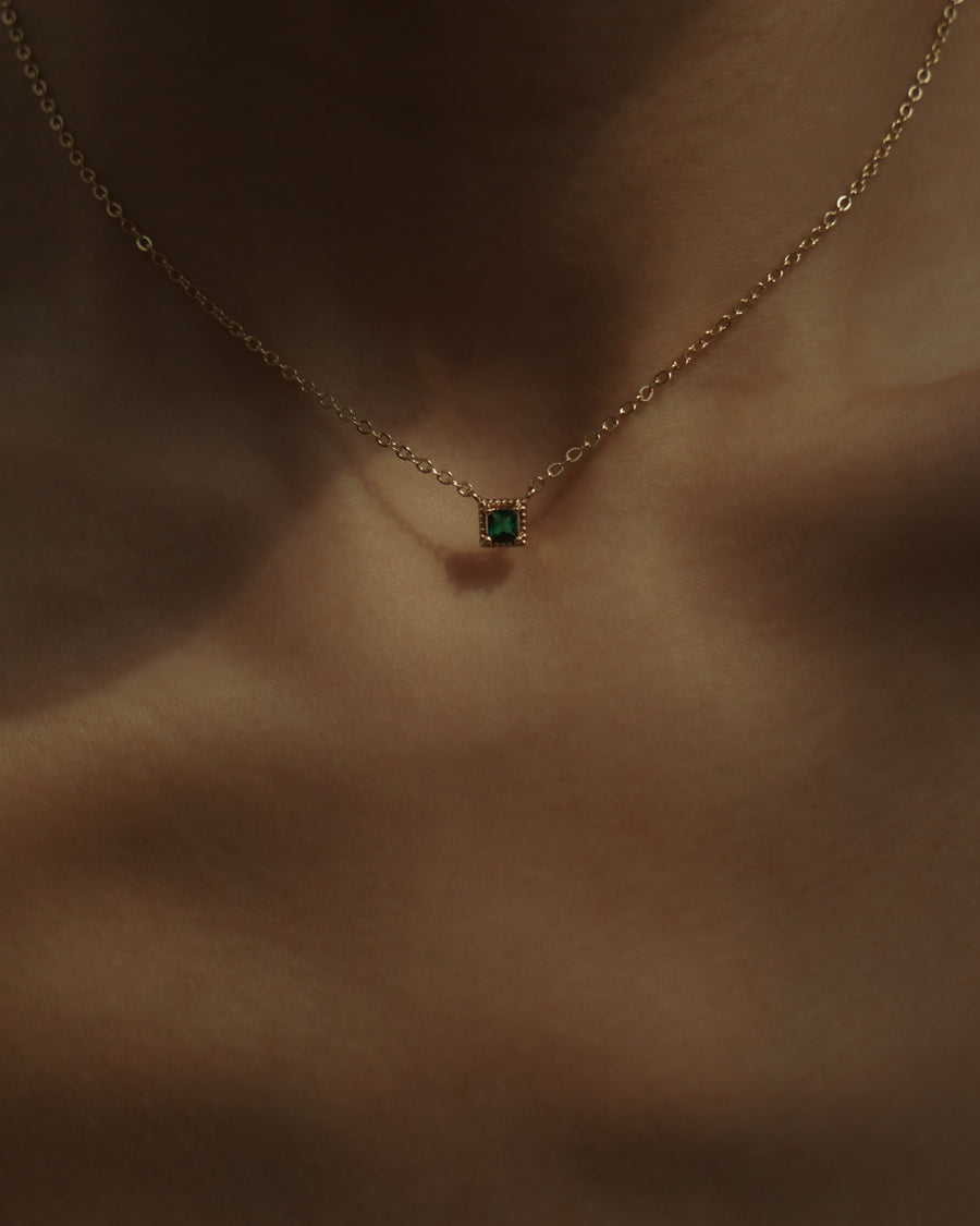 Tessa Square Diamond Pendant Necklace